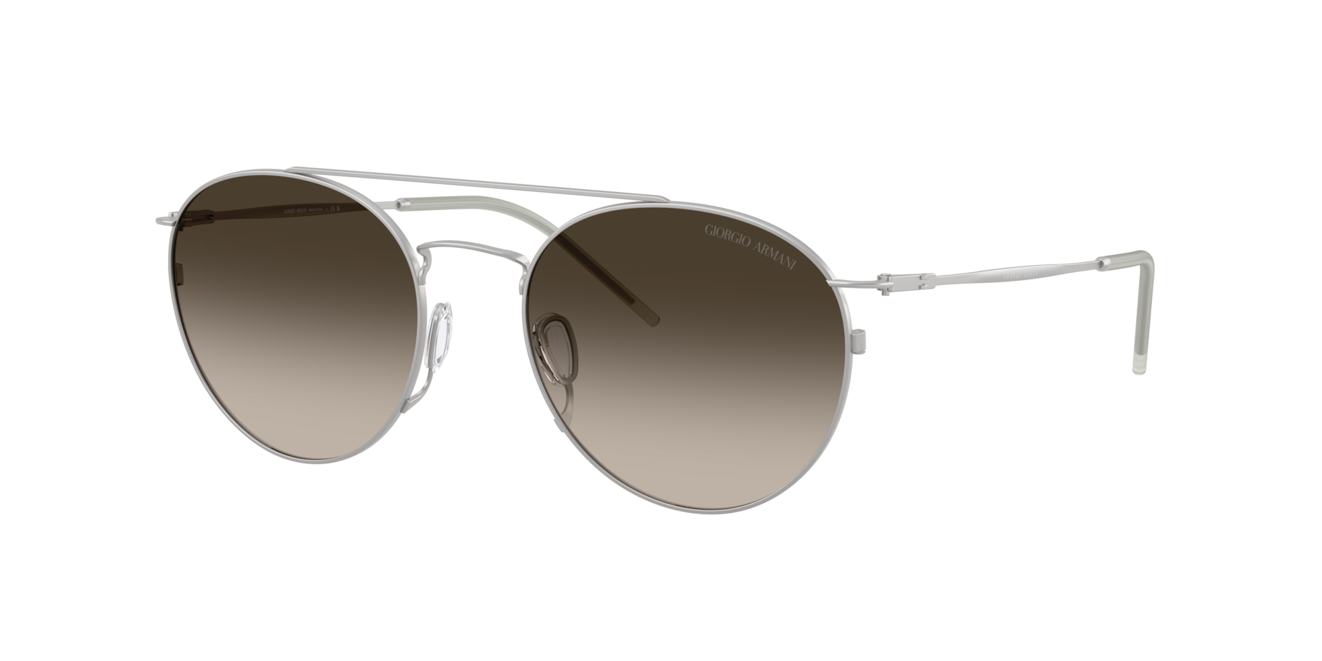 Giorgio Armani Man Sunglass AR6183 - Frame color: Matte Silver, Lens color: Gradient Brown