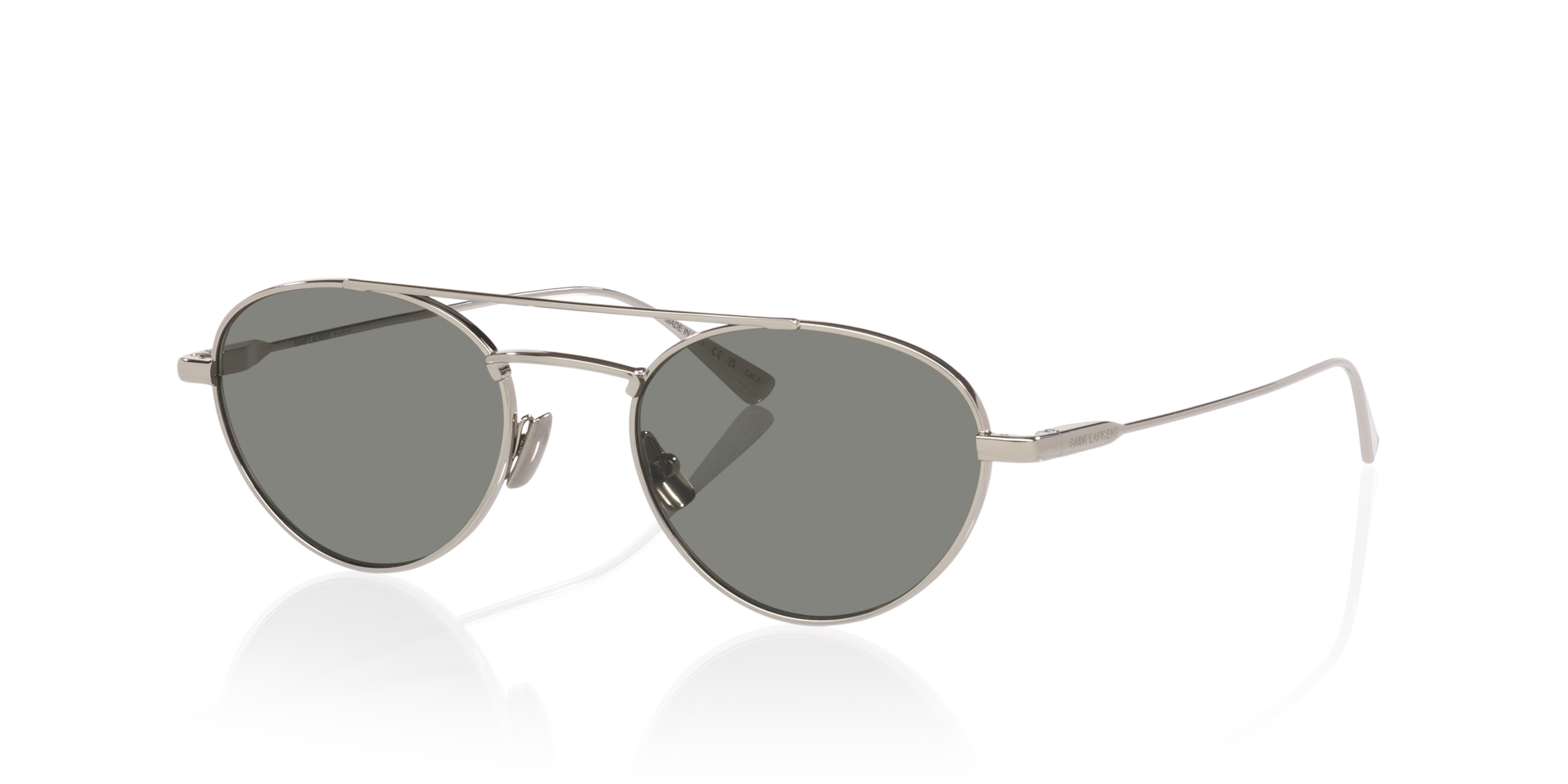 LAURENT LARGE SILVER 最安値！ Saint Laurent SL97 M (51 - 20) with Grey lenses and Silver frame