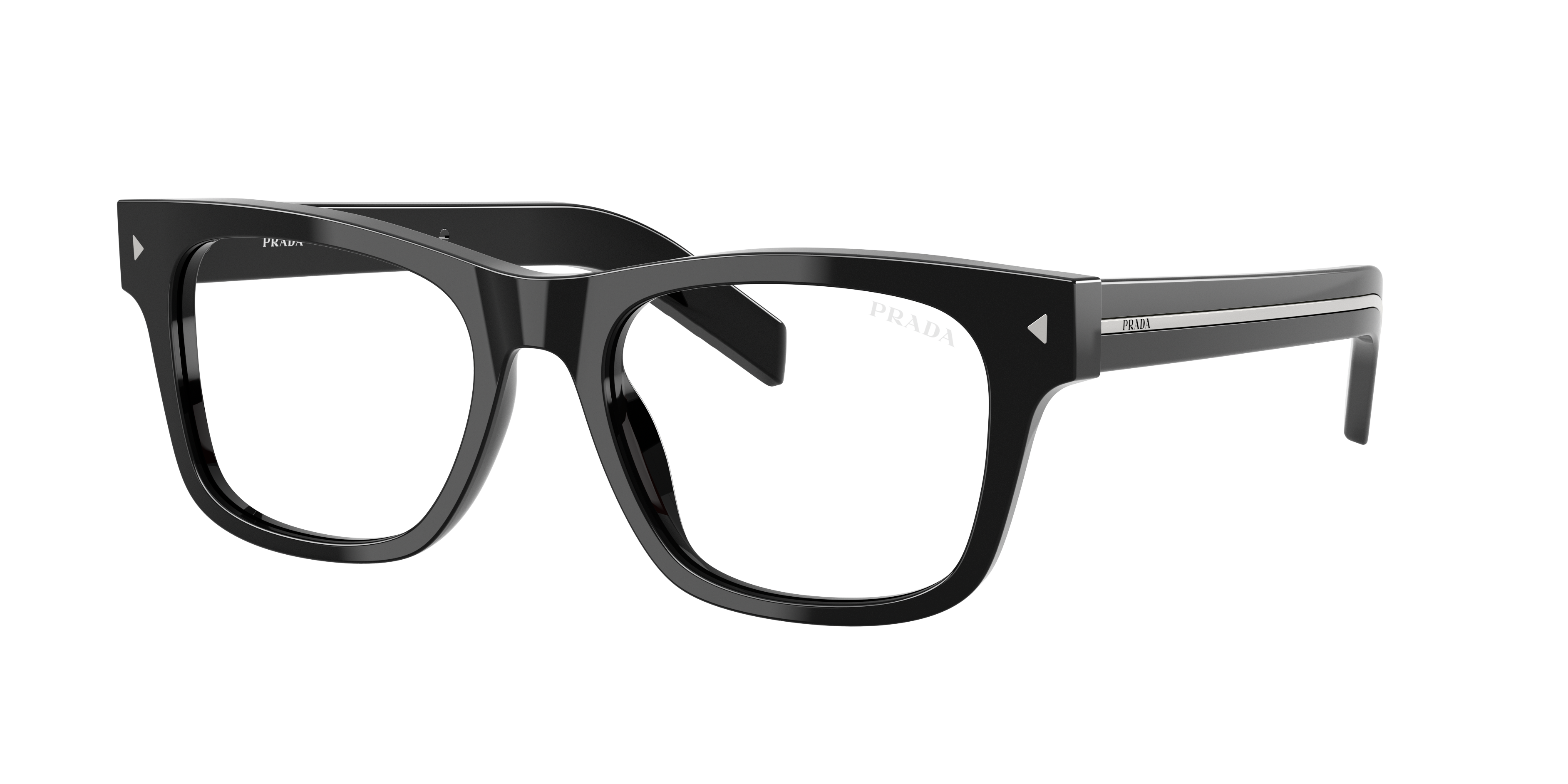 Prada PR A17S L (54 - 19) with Transparent lenses and Black frame