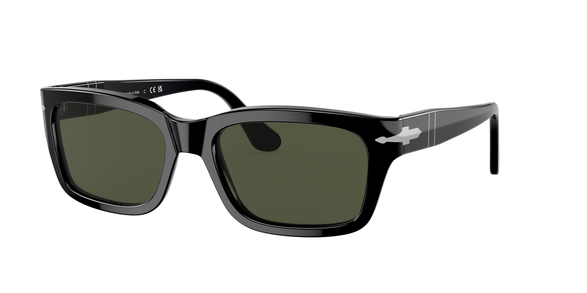 Persol Homme Sunglass PO3301S - Couleur du Monture Noir Couleur de Lentille Vert 105 €