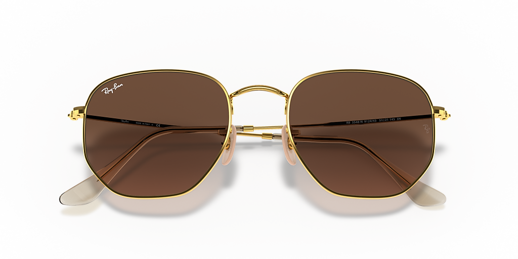 Ray-Ban Hexagonal Flat Lenses M (51 - 21) with Brown lenses and