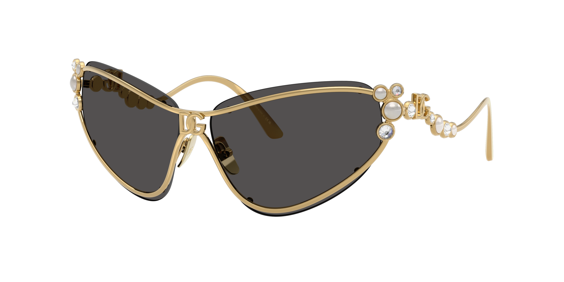 Dolce&Gabbana Woman Sunglass DG2322BH -  Frame color: Gold, Lens color: Dark Grey