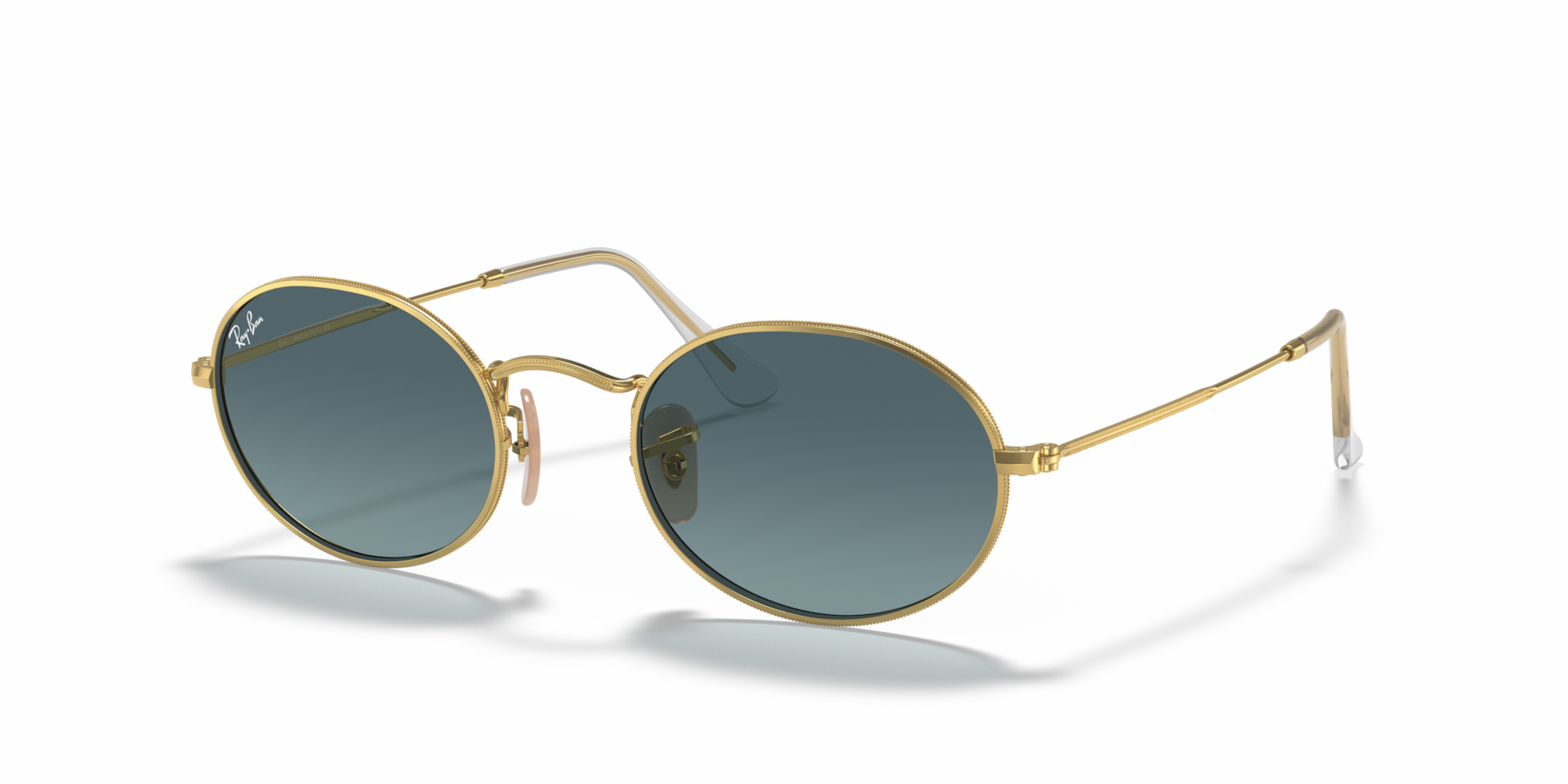 Ray-Ban Oval Metal XL (54 - 21) com Lentes Azul e Armação Ouro