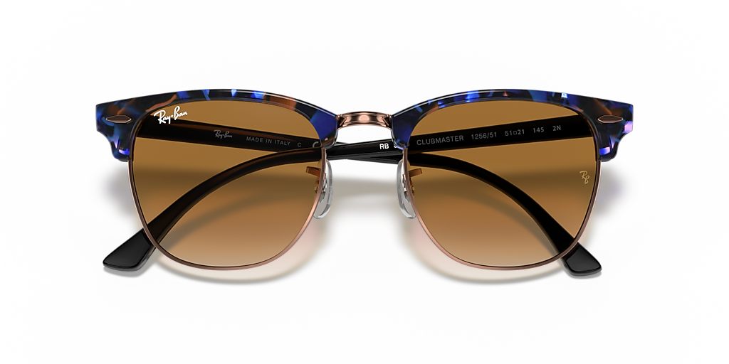 Ray-Ban Clubmaster Sunglasses - Blue and Brown Gradient RAY BAN RB3016 125651 Spotted Brown Square Unisex 51 mm  main image 2