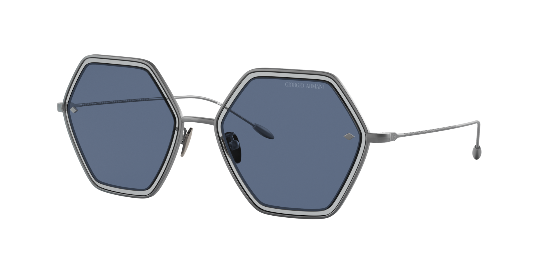 Giorgio Armani Woman Sunglass AR6130 -  Frame color: Matte Gunmetal, Lens color: Dark Blue