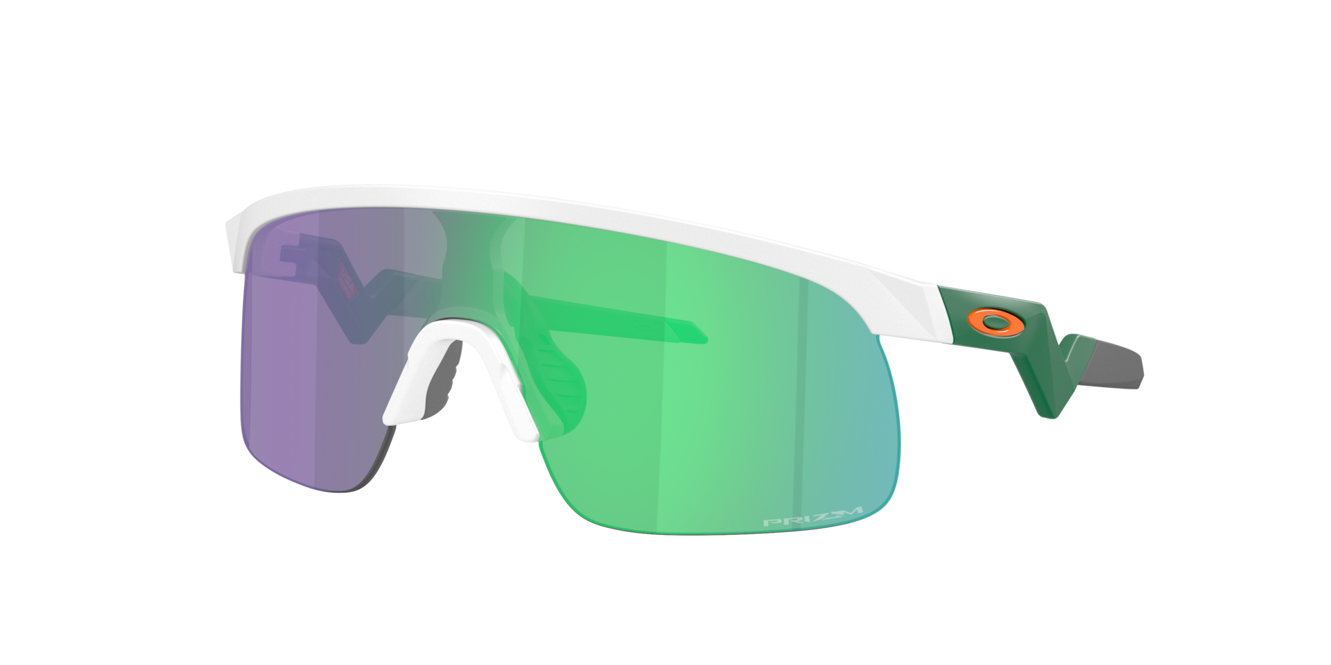 Oakley Unisex Sunglass Resistor (Youth Fit) - Color del Marco: Blanco Mate, Color de la Lente: Prizm Jade