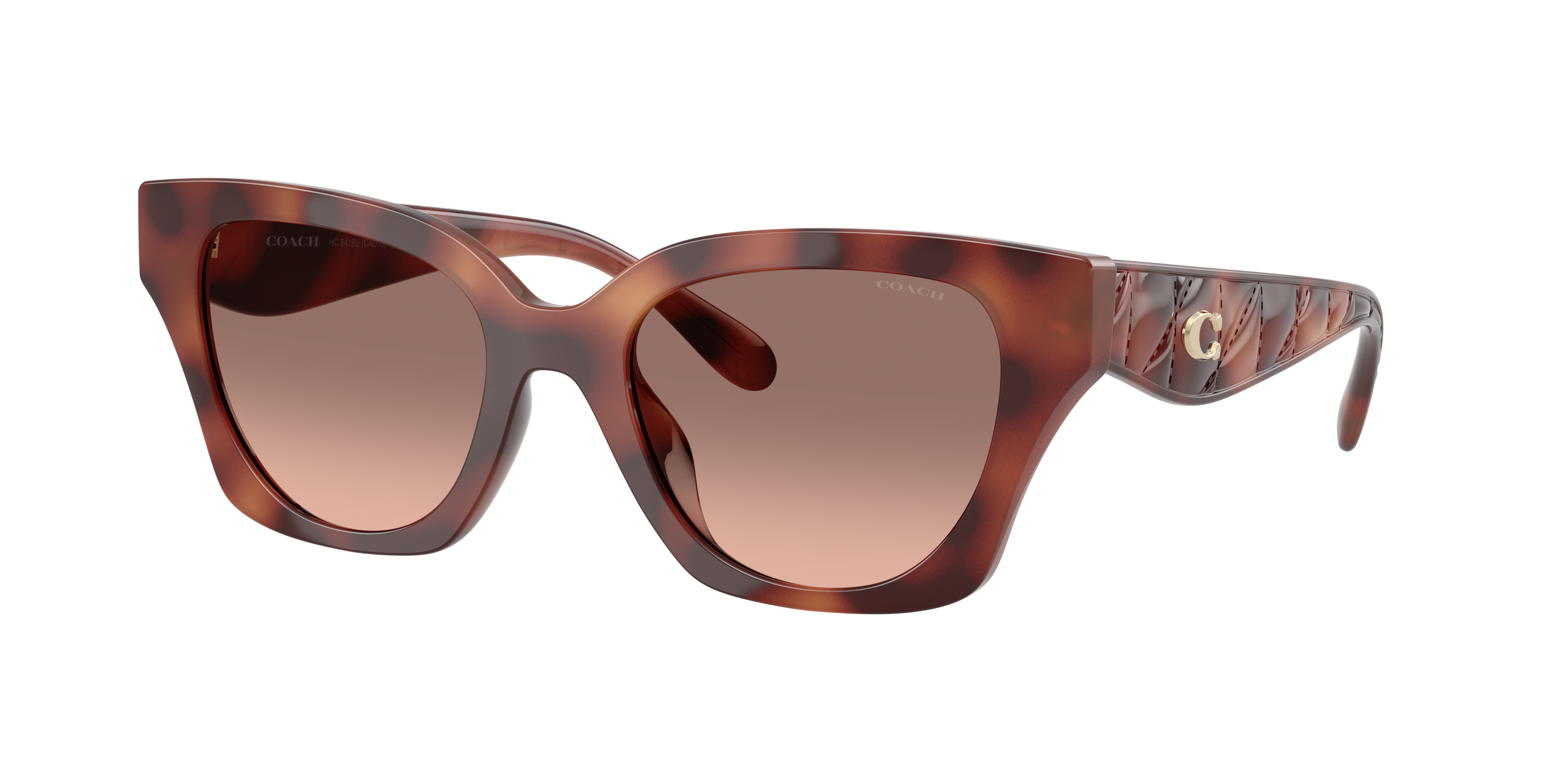 Coach Woman Sunglass CAD18 -  Frame color: Caramel Tortoise, Lens color: Brown Pink Gradient