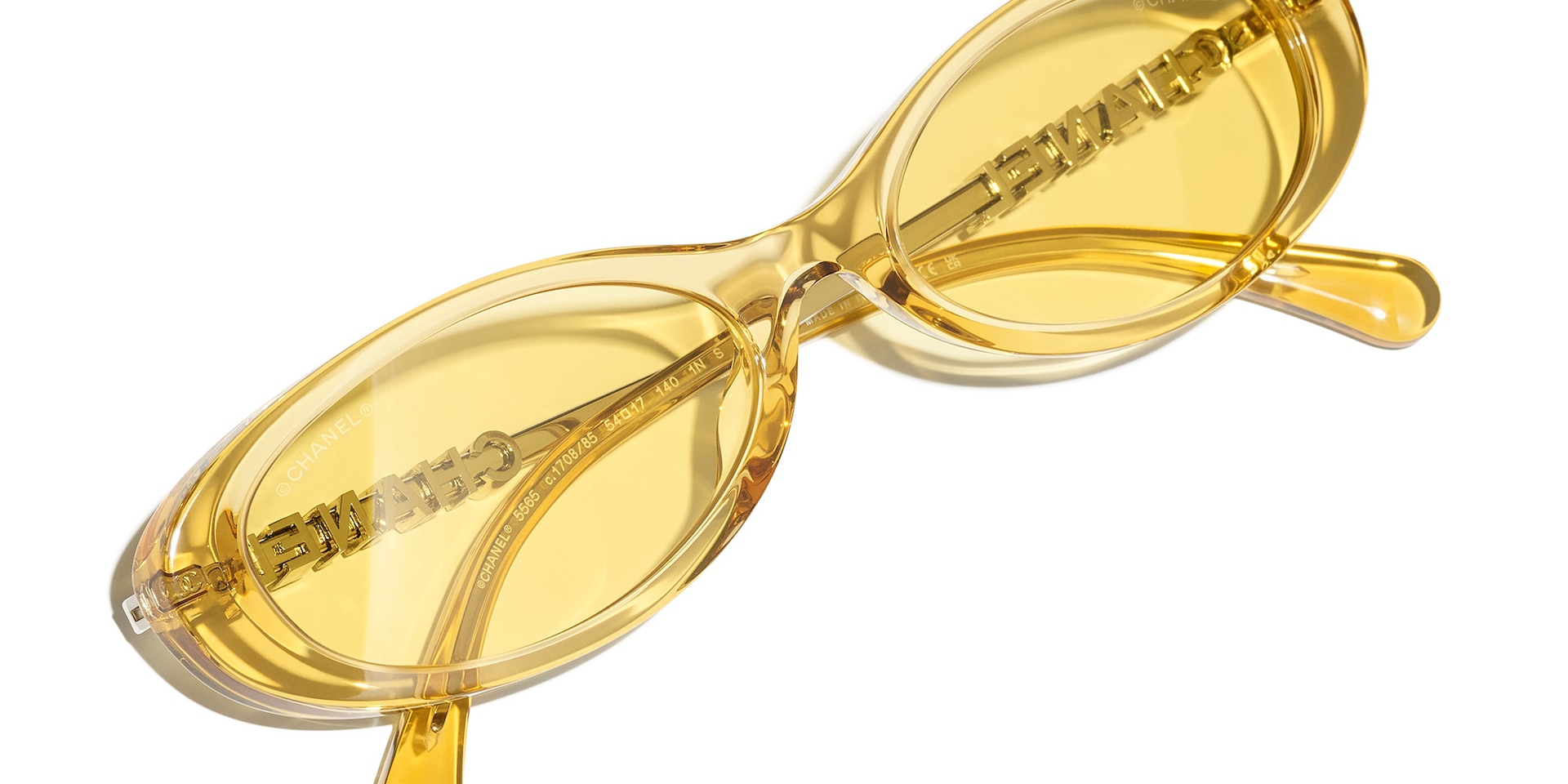 Chanel Oval Sunglasses CH5565 CH5565 L (54 - 17) with Yellow