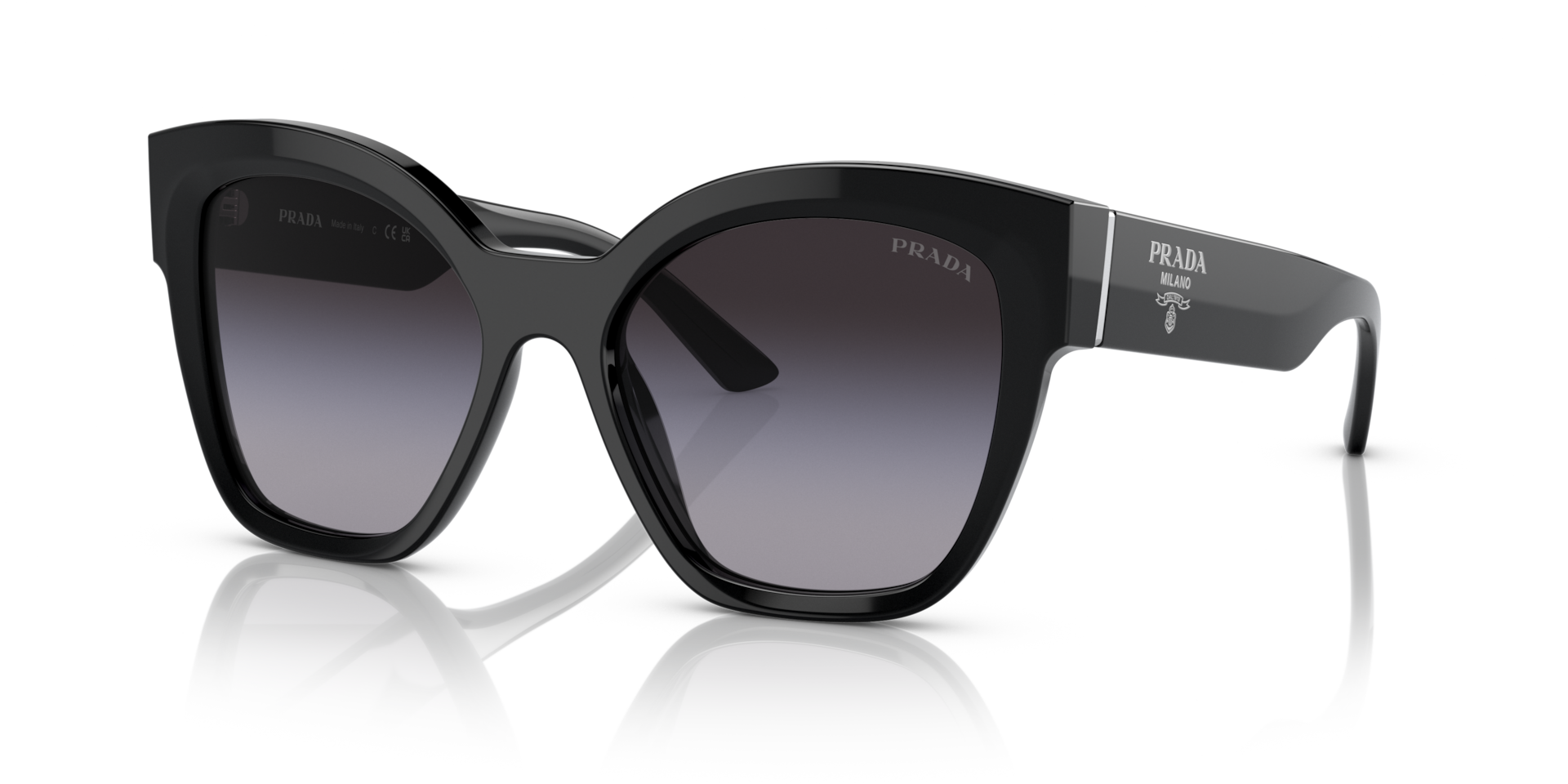 Prada PR 17ZS M (54 - 18) with Grey lenses and Black frame