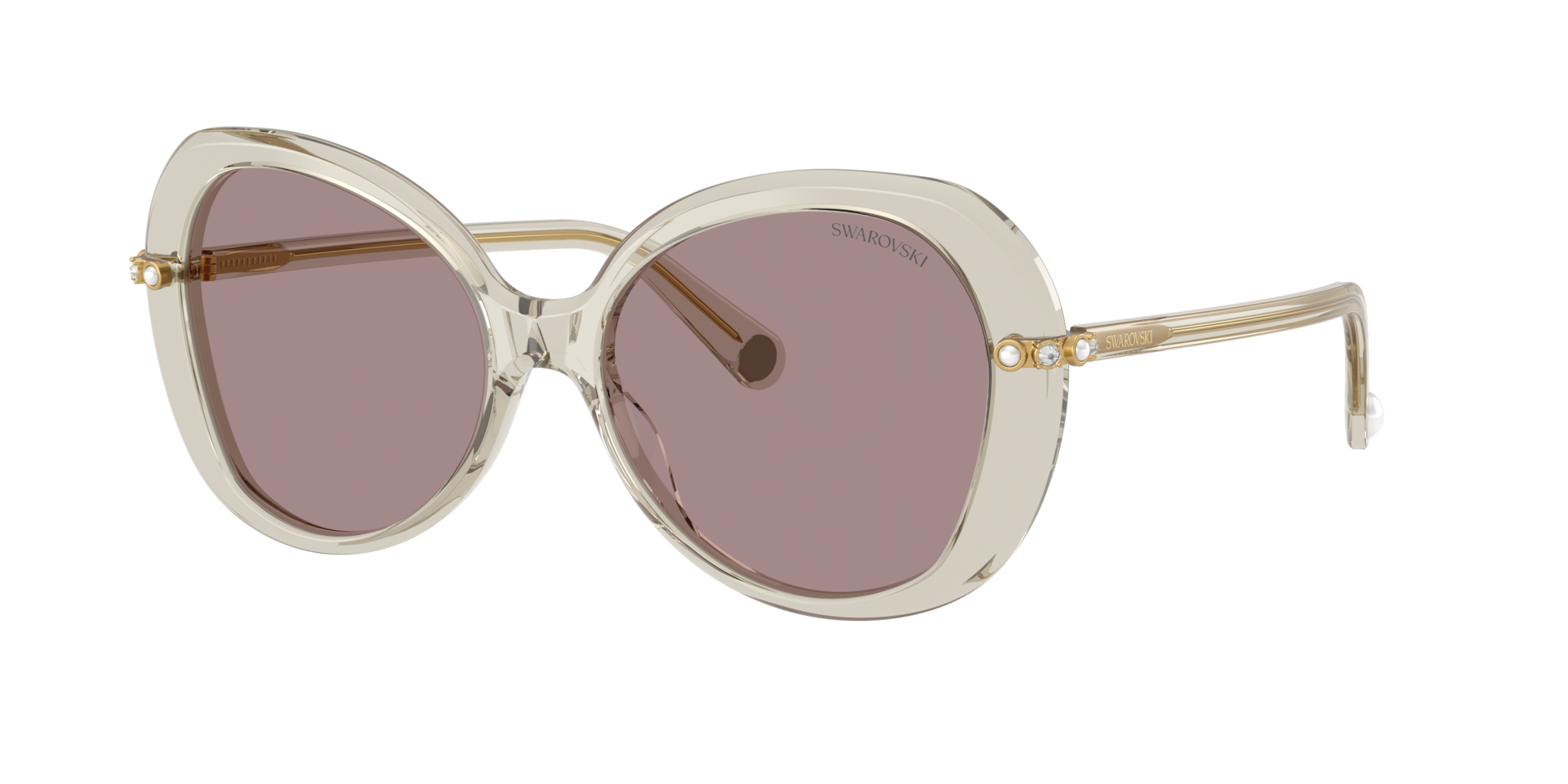 Swarovski Woman Sunglass SK6059 -  Frame color: Transparent Beige, Lens color: Violet