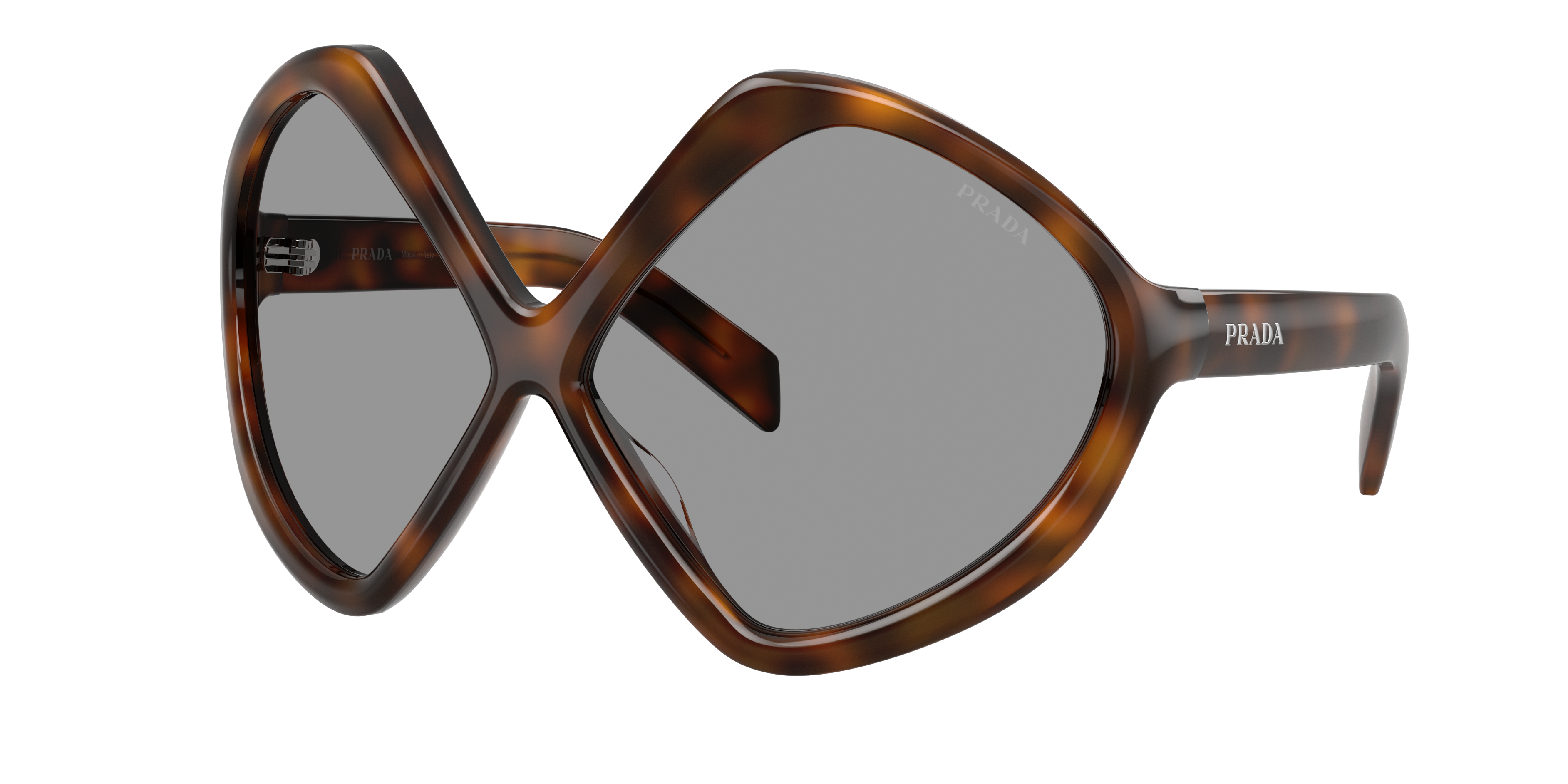 Prada PR B21S L (68 - 12) with Grey lenses and Tortoise frame