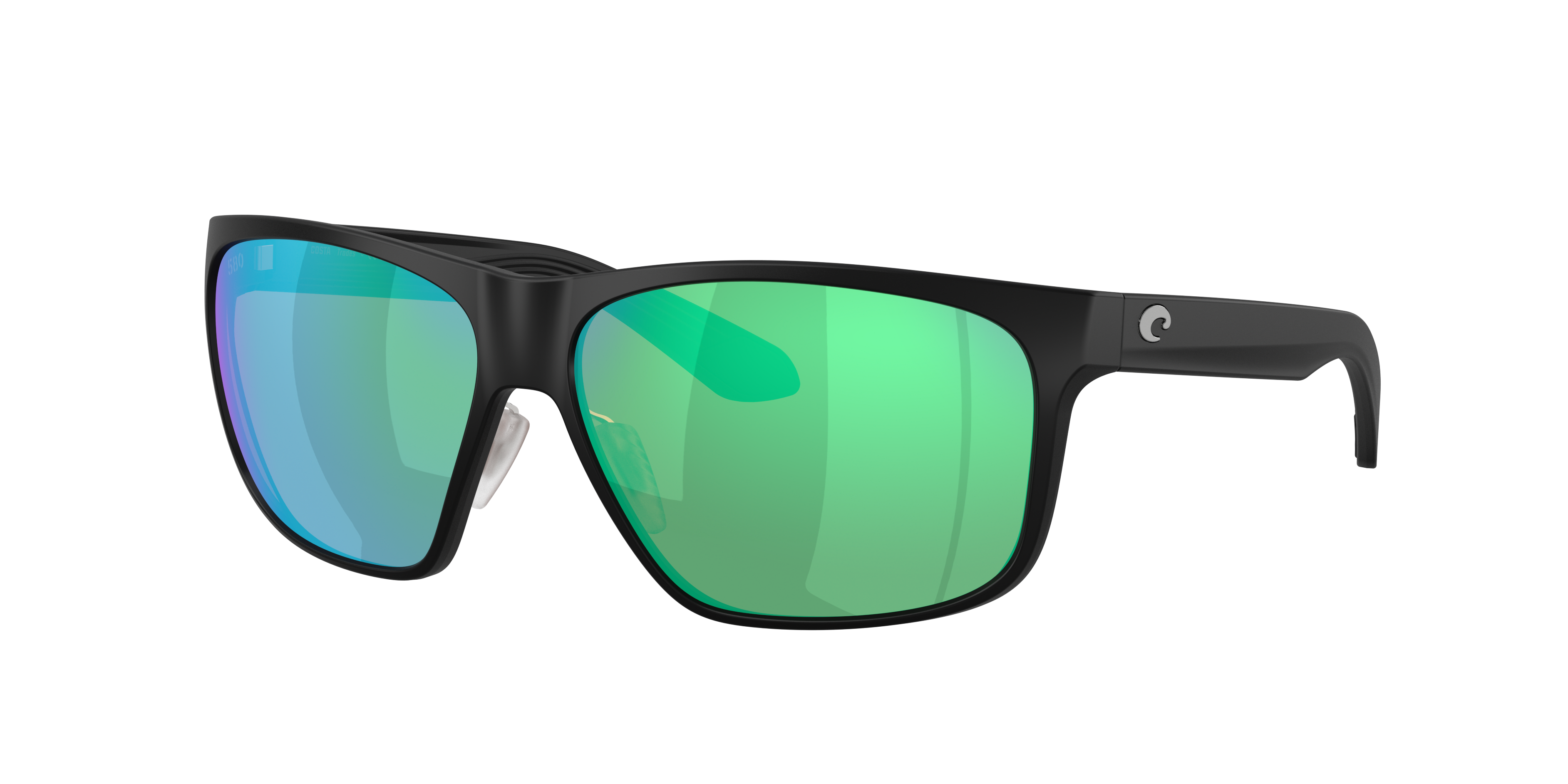 Costa Man Sunglass Trades -  Frame color: Matte Black, Lens color: Green Mirror