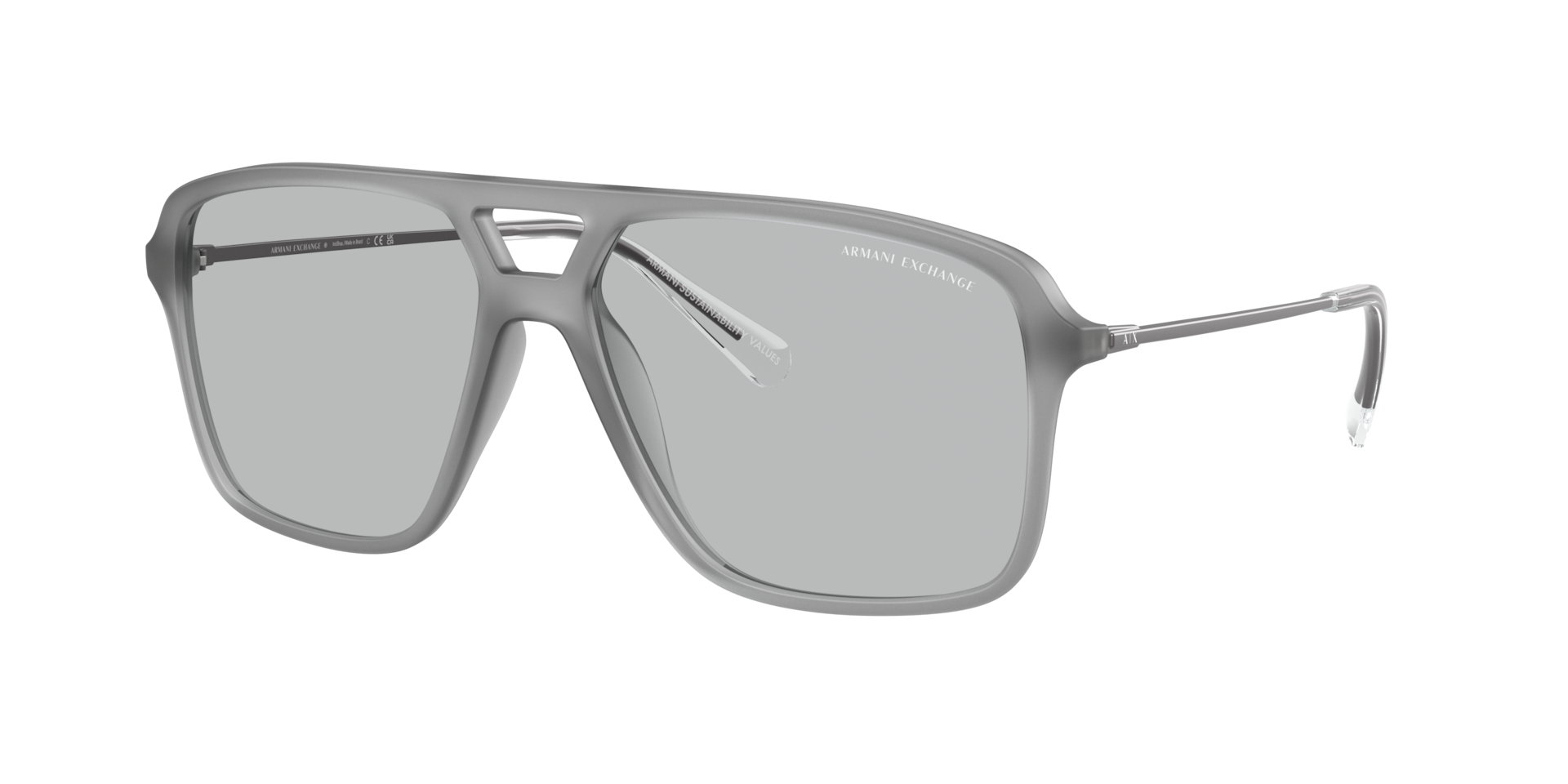 Armani Exchange Homme Sunglass AX4150SU - Couleur du Monture Gris opalescent Couleur de Lentille Gris clair 50 €