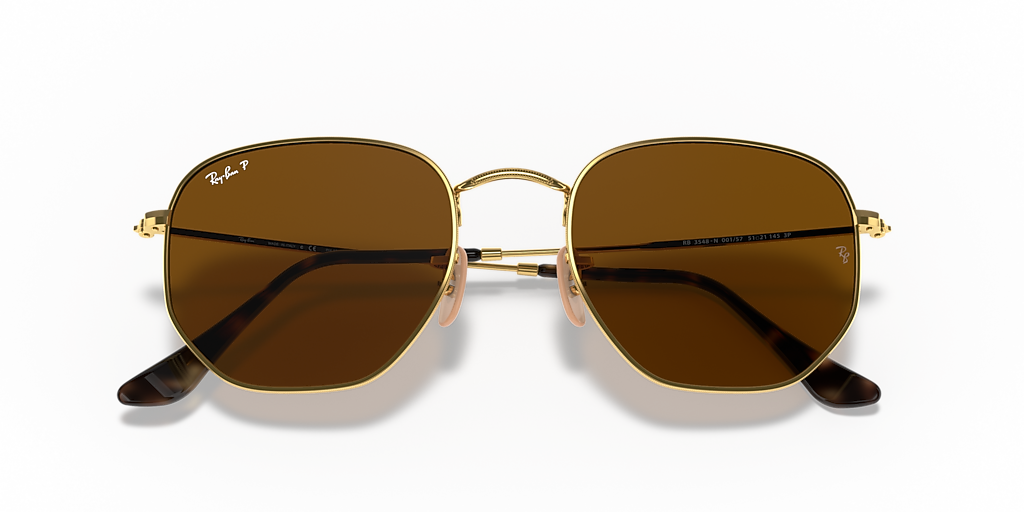 Ray-Ban Hexagonal Flat Lenses M (51 - 21) with Brown lenses and