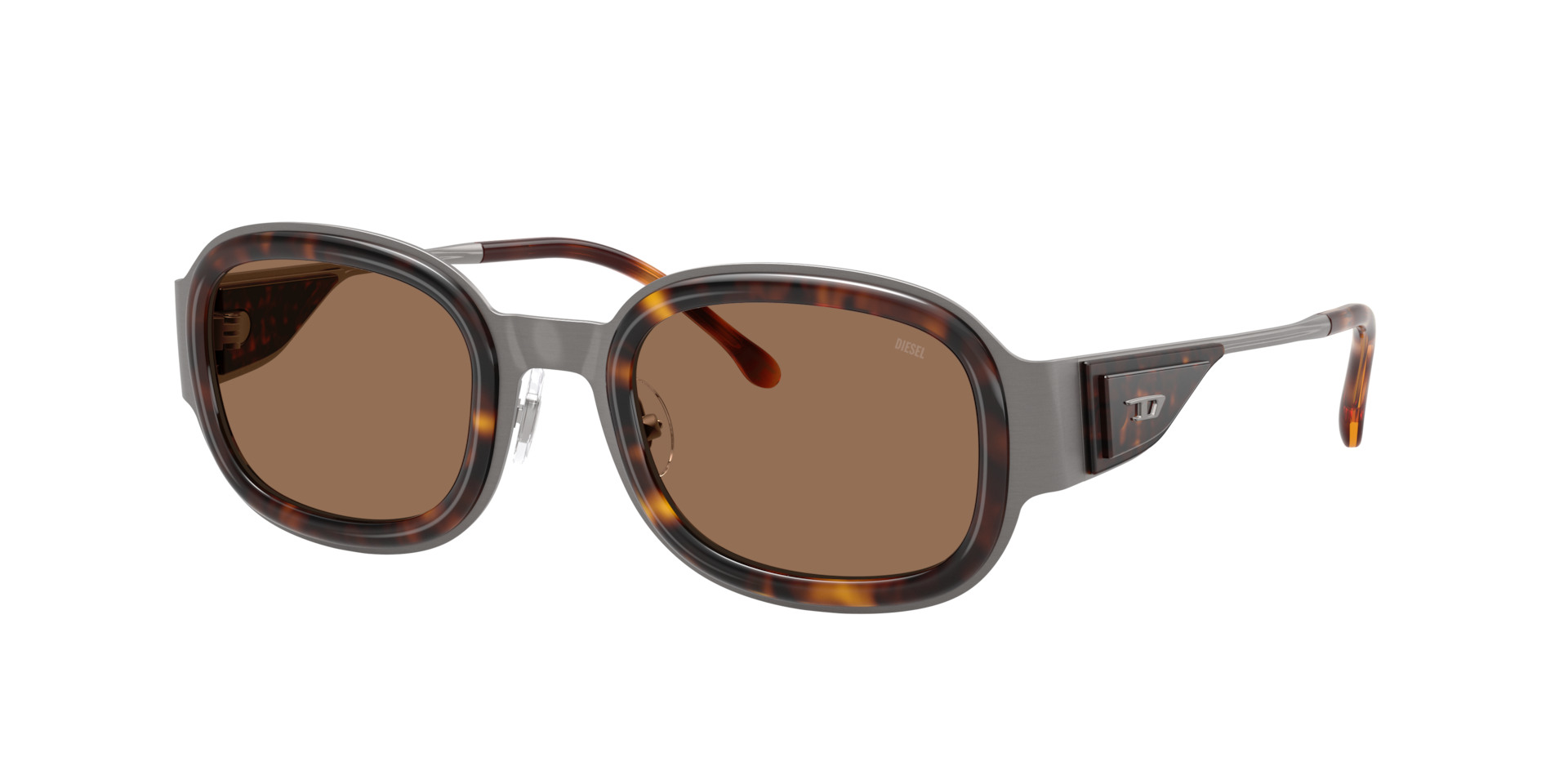 Diesel Unisex Sunglass DL1020 -  Frame color: Brushed Gunmetal, Lens color: Dark Brown