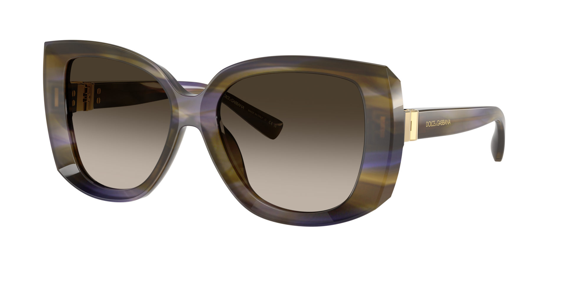 DolceGabbana Femme Sunglass DG4495 - Couleur du Monture Rayures Olive Couleur de Lentille Dgrad marron 243 €