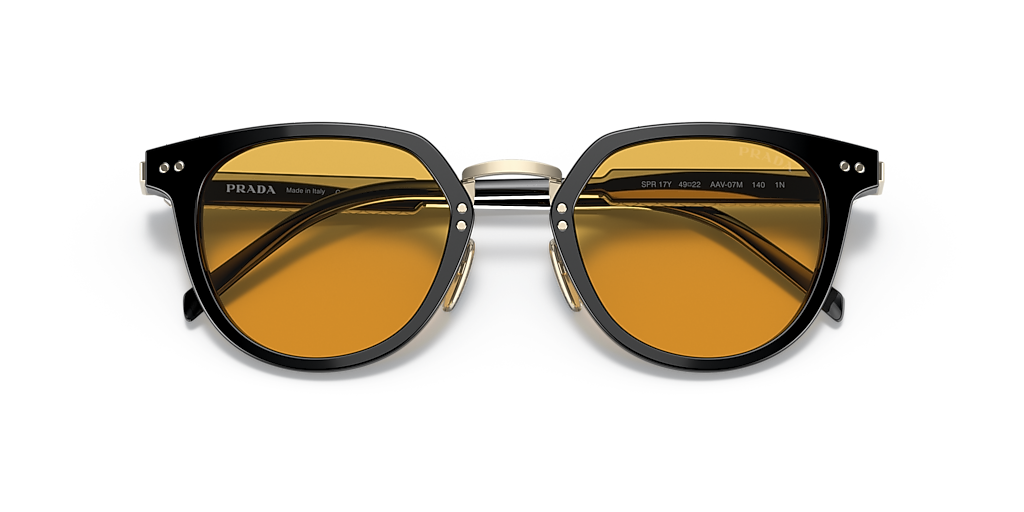 Prada PR 17YS L (49 - 22) with Yellow lenses and Black frame