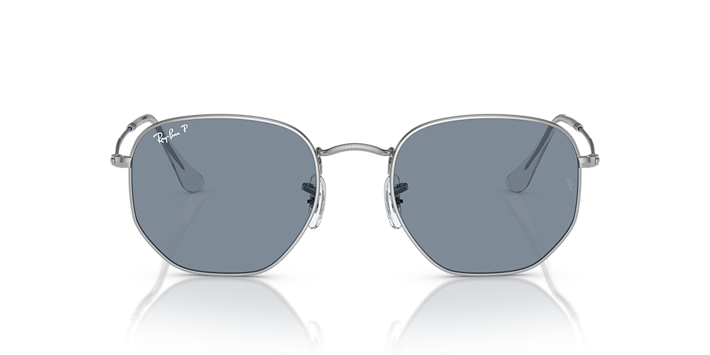 Ray-Ban Hexagonal Flat Lenses XL (54 - 21) with Blue lenses and