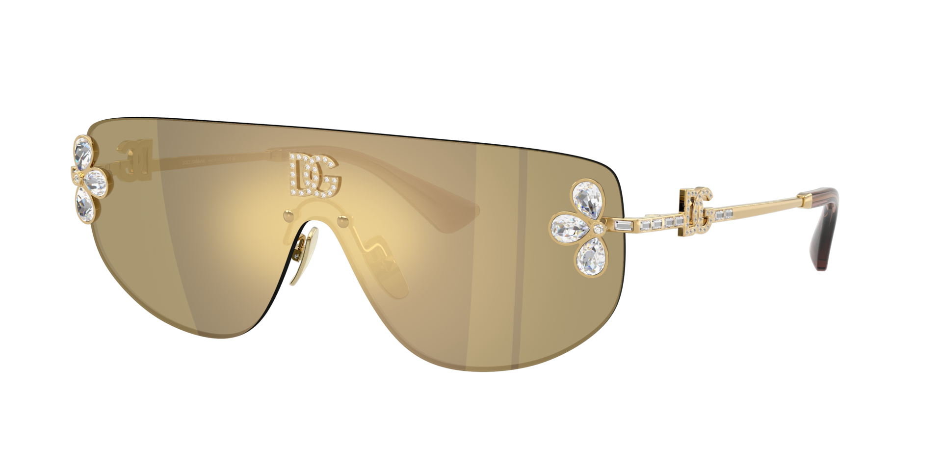 Dolce & Gabbana Gold/Yellow Dg2333b 02/03 Woman Sunglasses Metal Squared Normal - Image 3