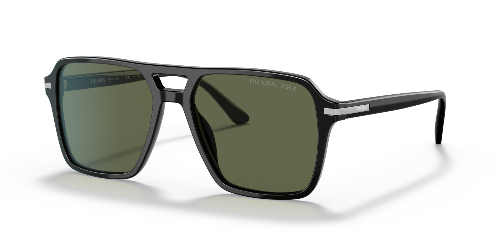 Prada PR 20YS M (55 - 17) with Green lenses and Black frame