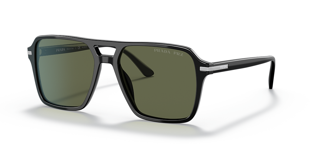Prada PR 20YS M (55 - 17) with Green lenses and Black frame