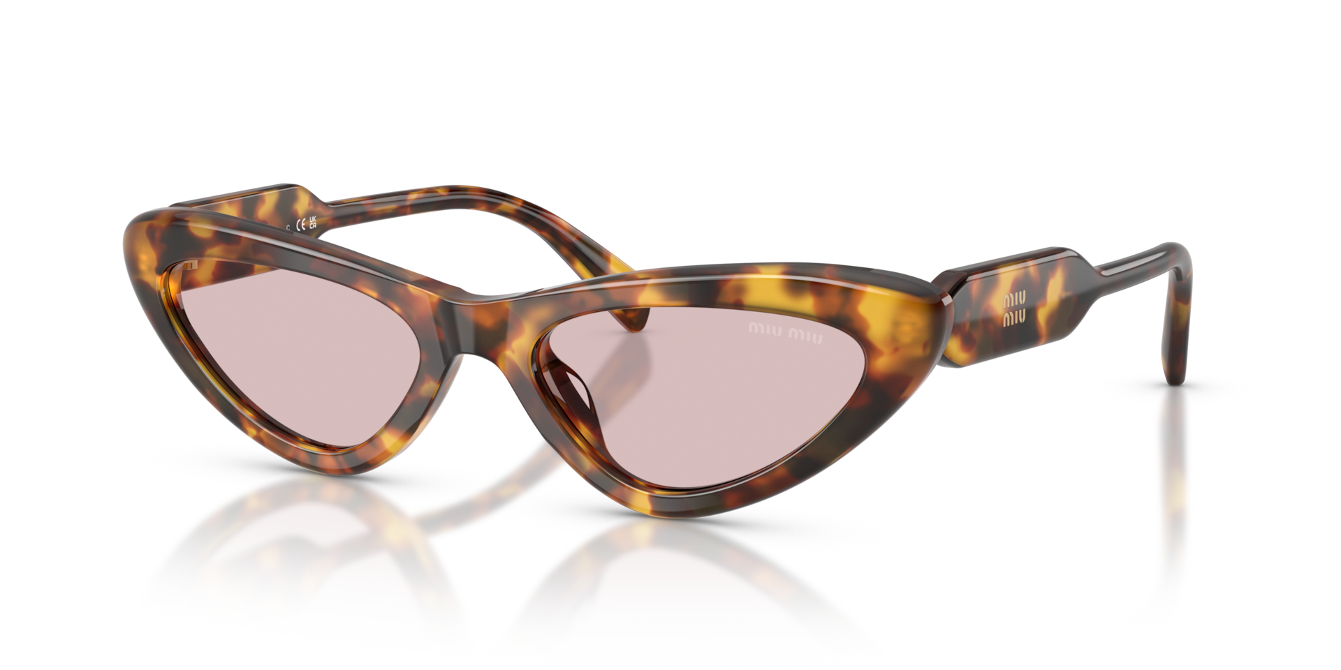 Miu Miu MU B11SU L (55 - 19) with Pink lenses and Tortoise frame