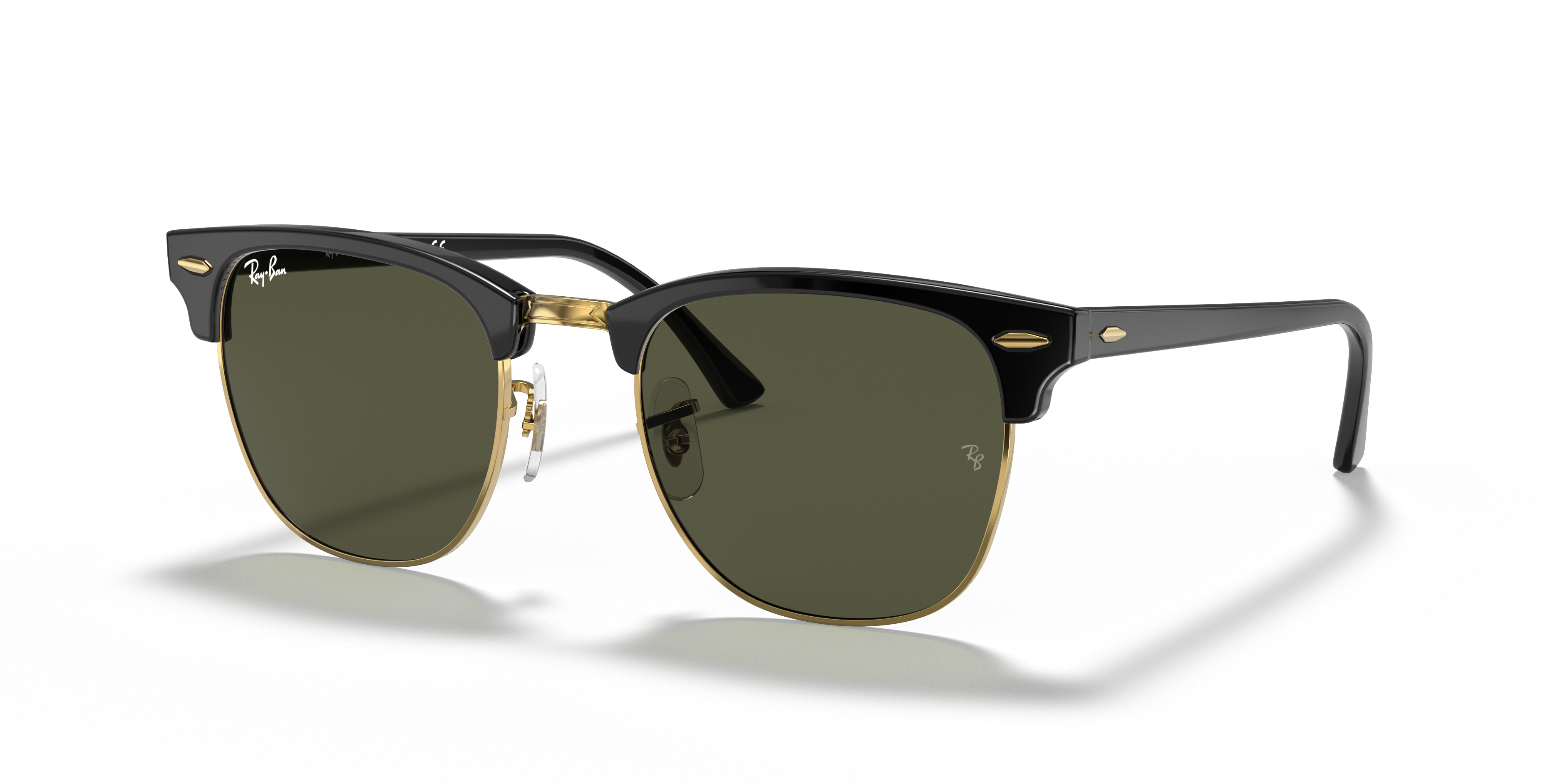 Ray-Ban Clubmaster Classic M (49 - 21) with Green lenses and Black