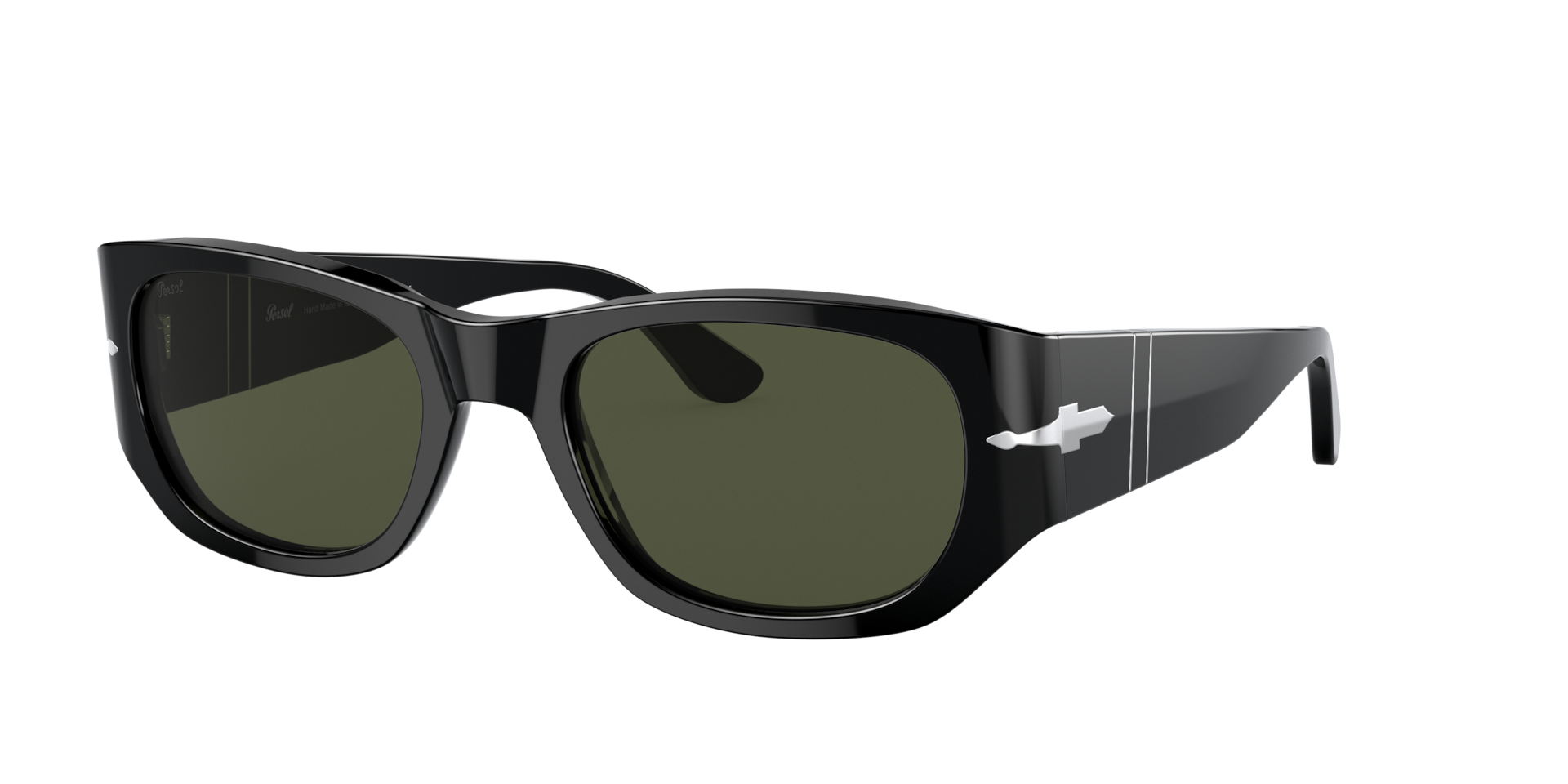 Persol Unisex Sunglass PO3307S -  Frame color: Black, Lens color: Green