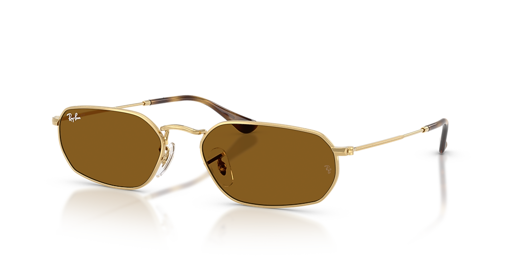 Ray-Ban RB3947 XL (57 - 18) with Brown lenses and Gold frame