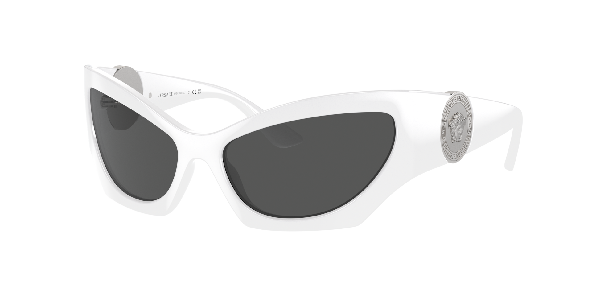 Versace Woman Sunglass VE4450 -  Frame color: White, Lens color: Dark Grey