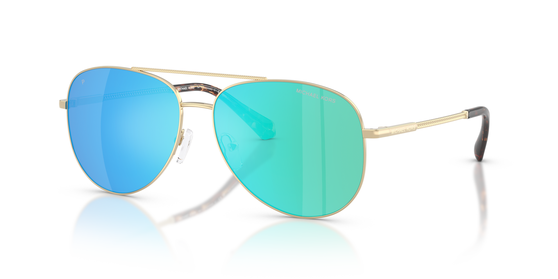 Michael Kors Perledo L (58 - 14) with Blue lenses and Gold frame