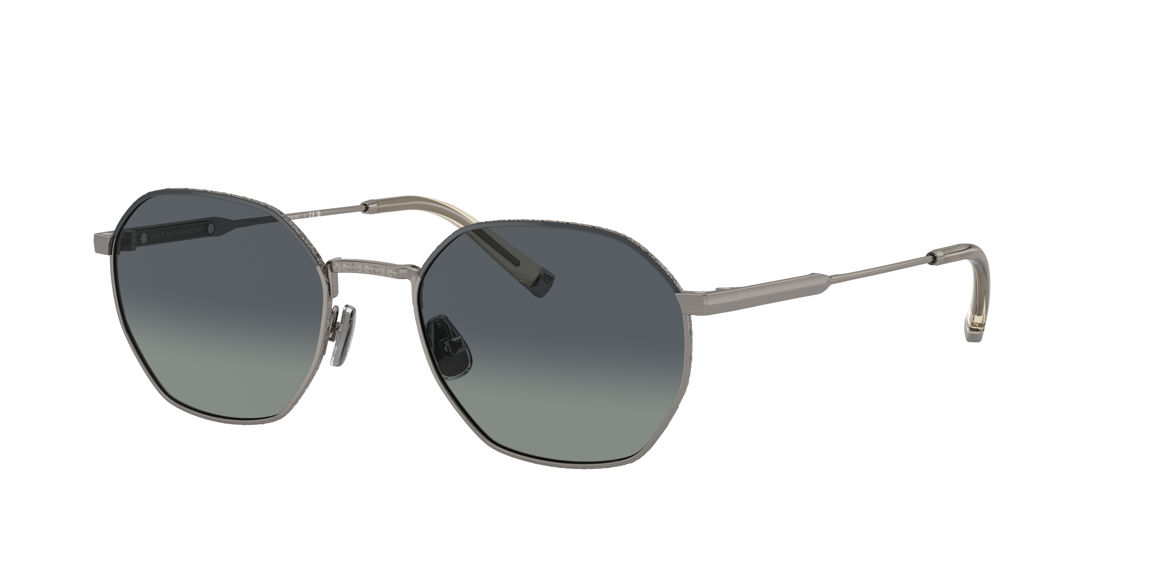 Brunello Cucinelli Unisex Sunglass BC2003ST -  Frame color: Gunmetal/Lead, Lens color: Nero