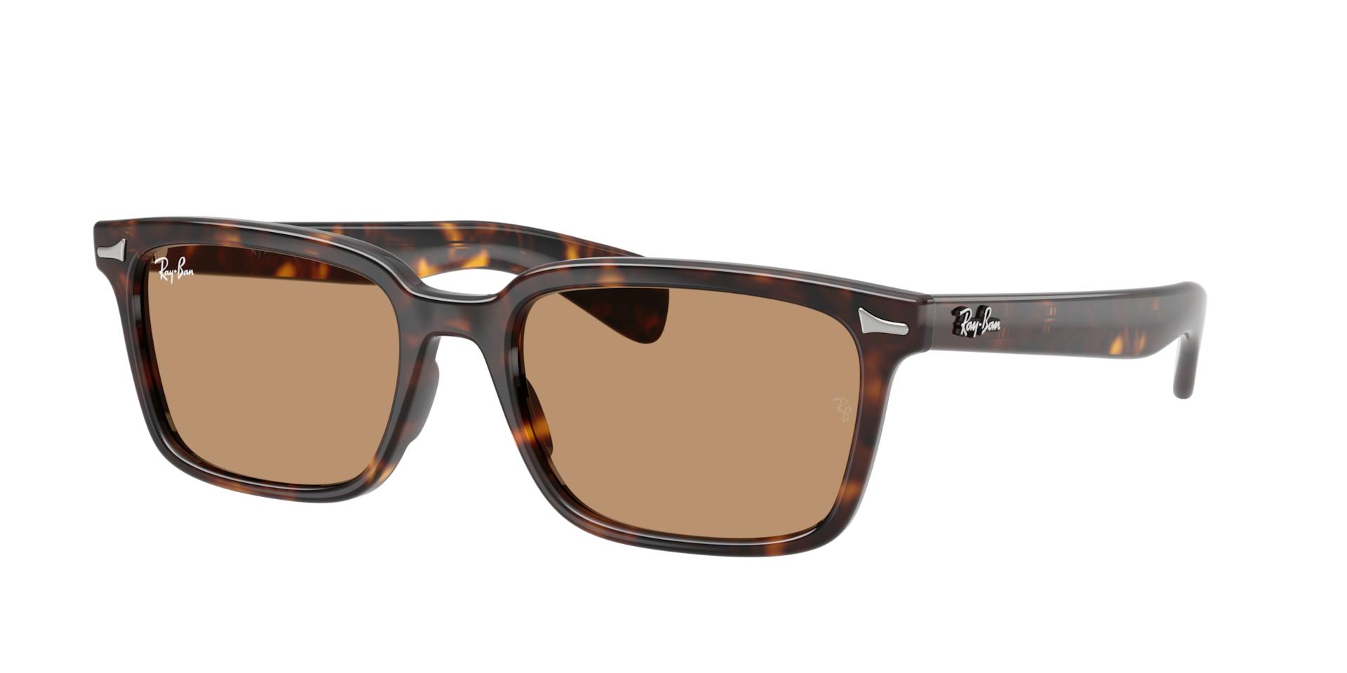 Ray-Ban Unisex Sunglass Brunel -  Framekleur: Havana, Lenskleur: Bruin