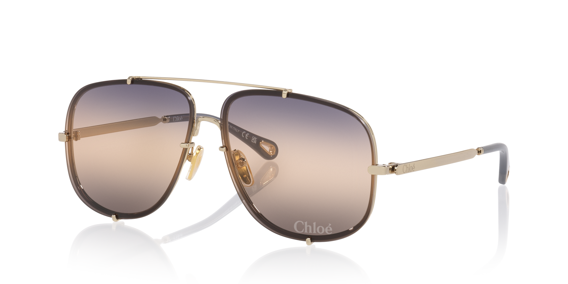 Chloé CH0348S XL (62 - 12) with Blue lenses and Gold frame
