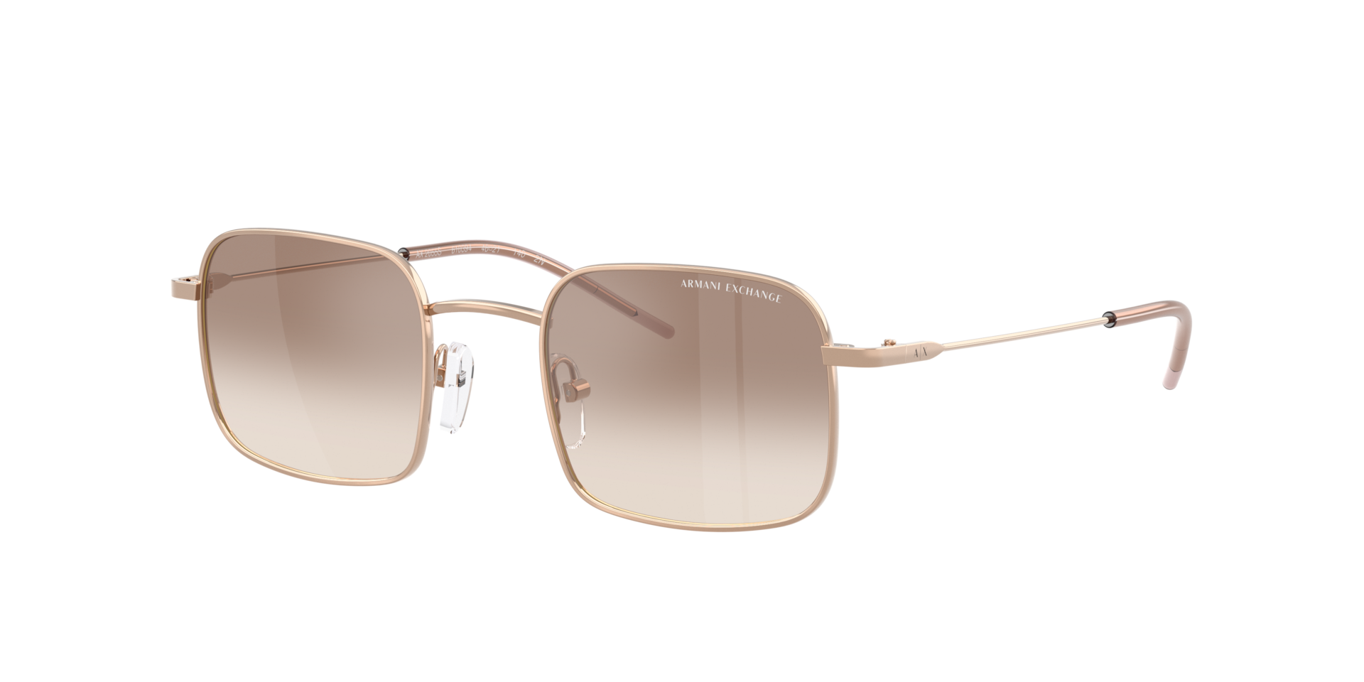 Armani Exchange Woman Sunglass AX2055S -  Frame color: Shiny Rose Gold, Lens color: Clear Gradient Brown Mirror Silver
