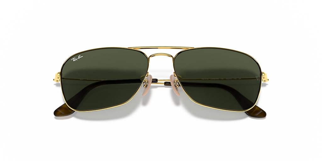 Ray-Ban Caravan XL (58 - 15) with Green lenses and Gold frame