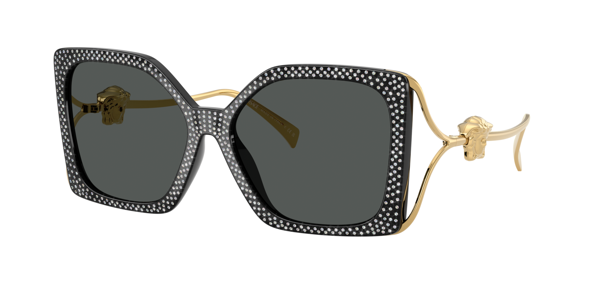 Versace Woman Sunglass VE4502U -  Frame color: Black Strass Crystal, Lens color: Dark Grey