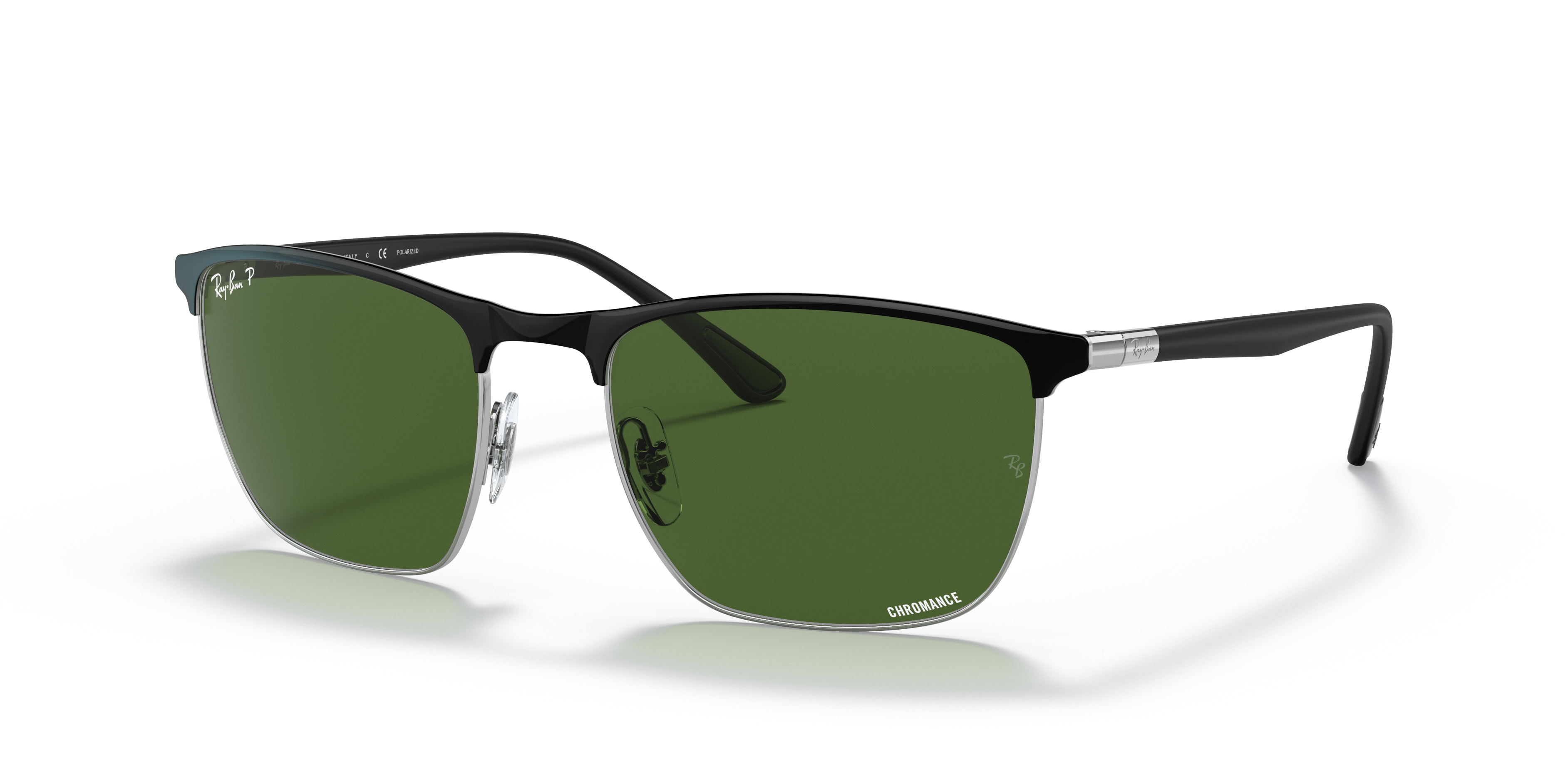レイバン RB3686 Chromance 偏光サングラス ケース付き Ray-Ban RB3686 Polarized+ Lenses XL (57 - 19) with Green lenses