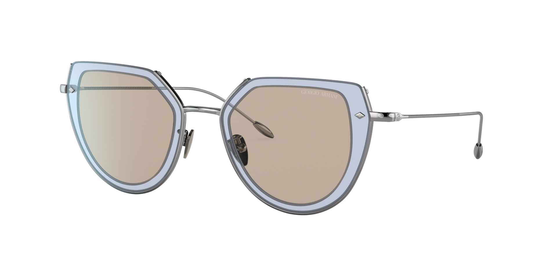 Giorgio Armani Woman Sunglass AR6119 -  Frame color: Gunmetal, Lens color: Light Brown