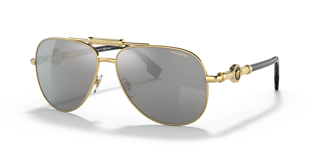 Versace VE2236 XL (59 - 14) with Grey lenses and Gold frame