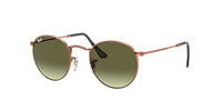 Ray-Ban Round Metal L (53 - 21) with Black lenses and Gold frame