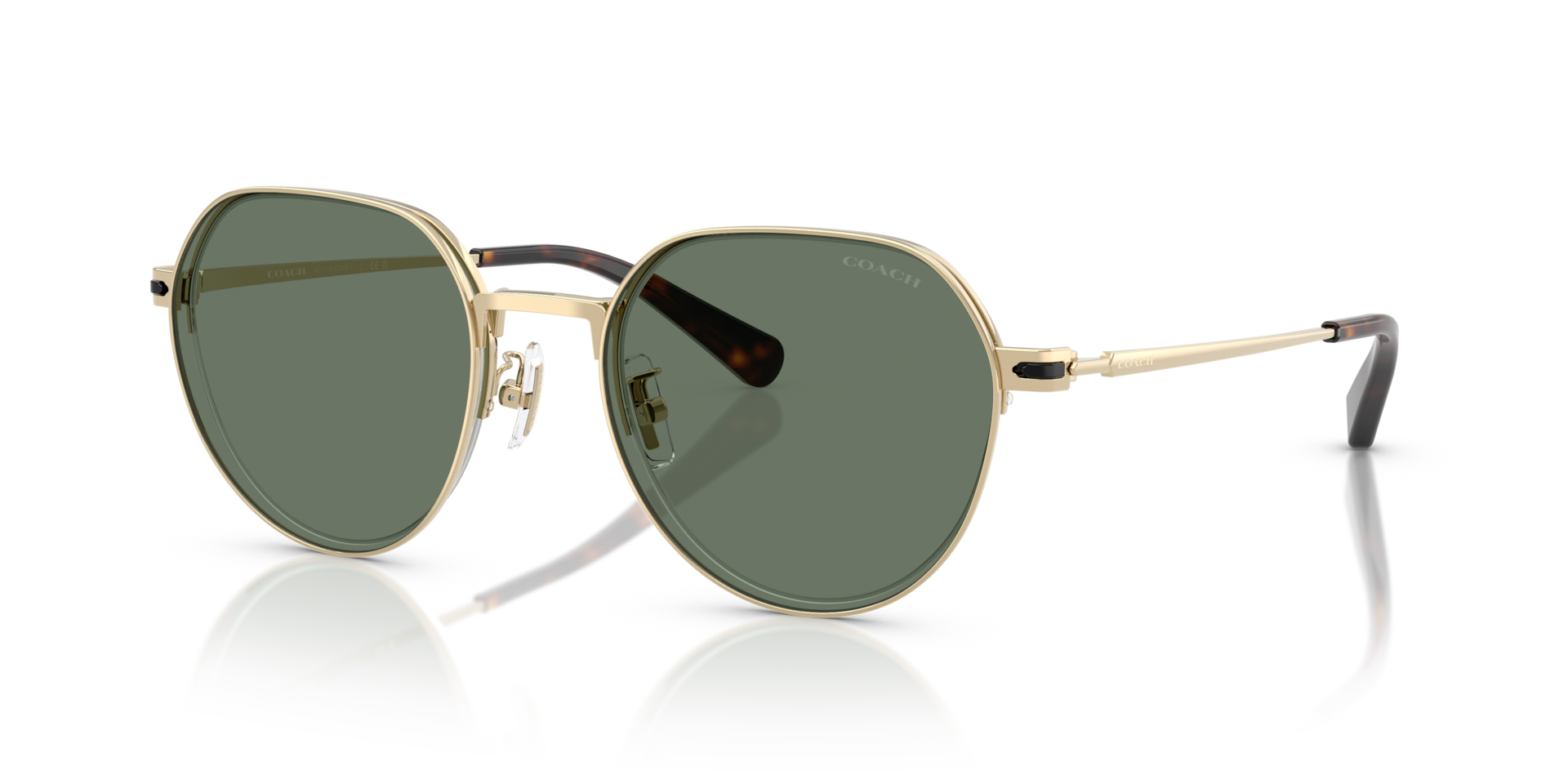 Coach HC7179 CAE81 L (52 - 21) with Green lenses and Gold frame