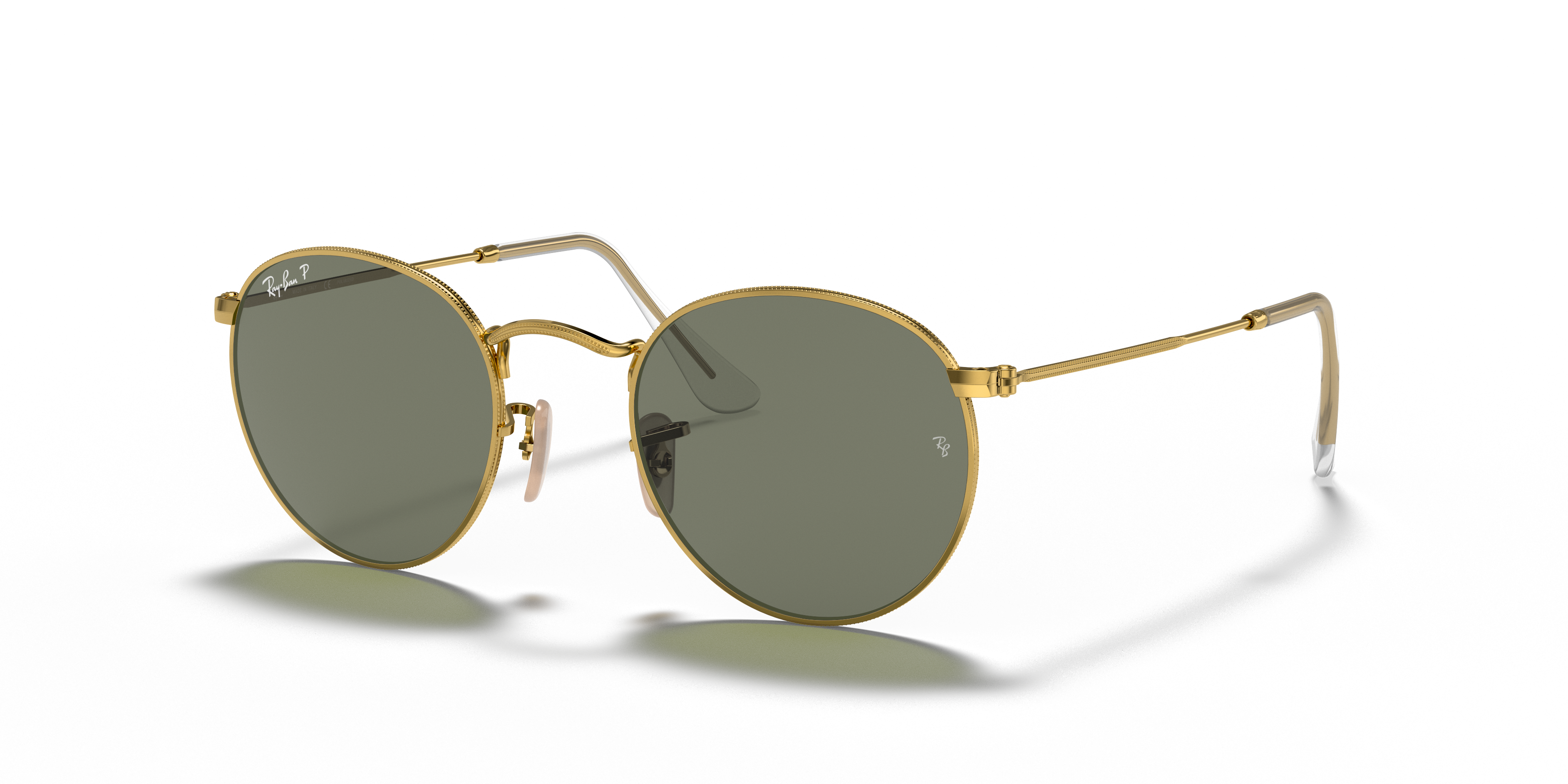 Ray-Ban Round Metal S (50 - 21) with Green lenses and Gold frame