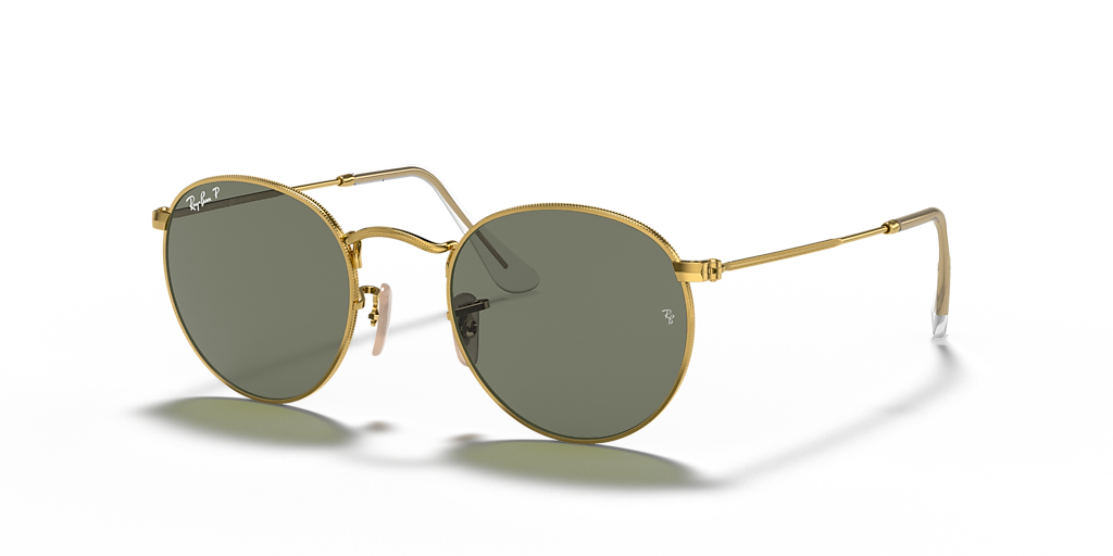 Ray-Ban Round Metal S (50 - 21) with Green lenses and Gold frame