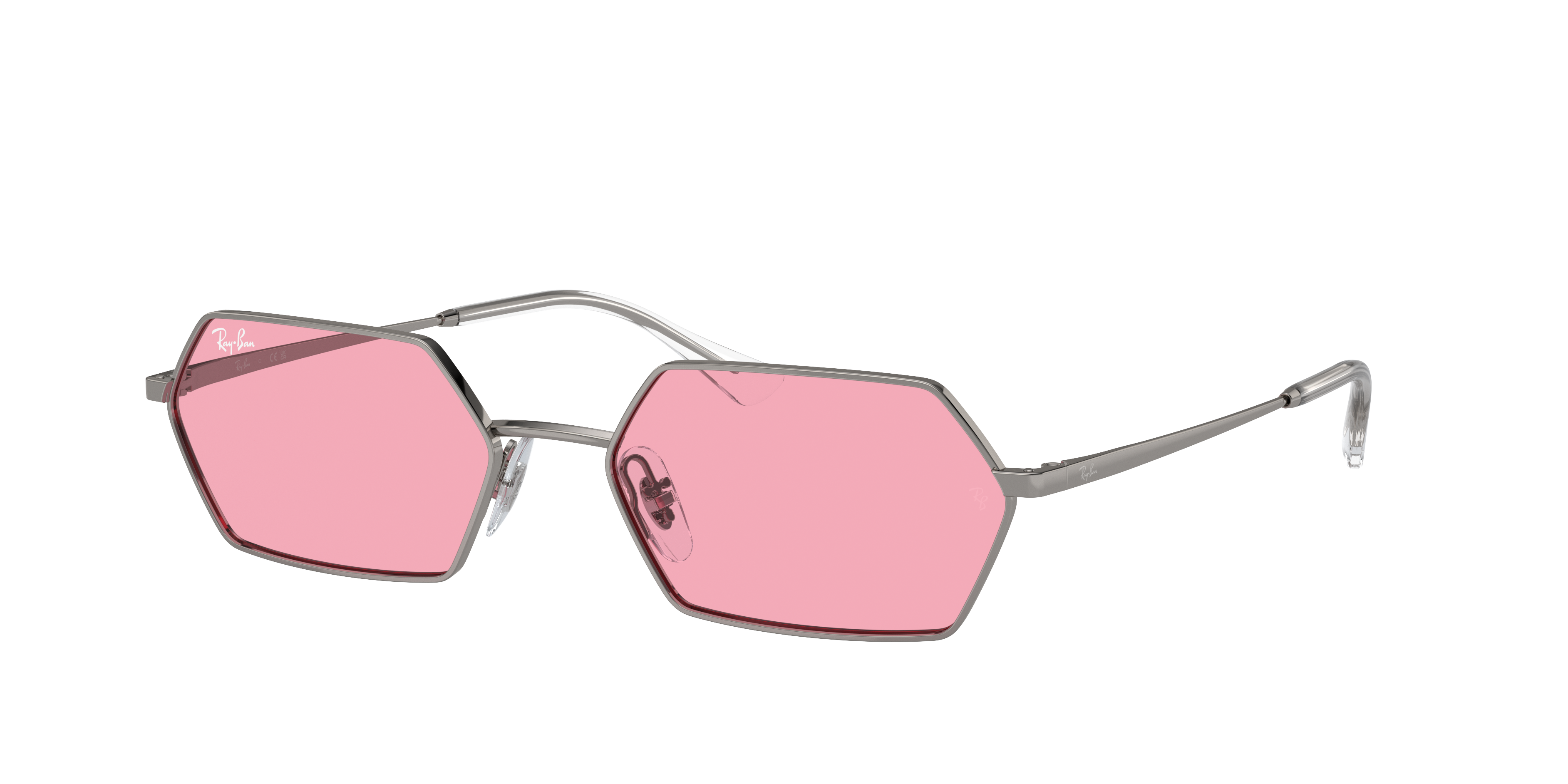 Ray-Ban Yevi Bio-Based L (55 - 18) with Pink lenses and Grey frame