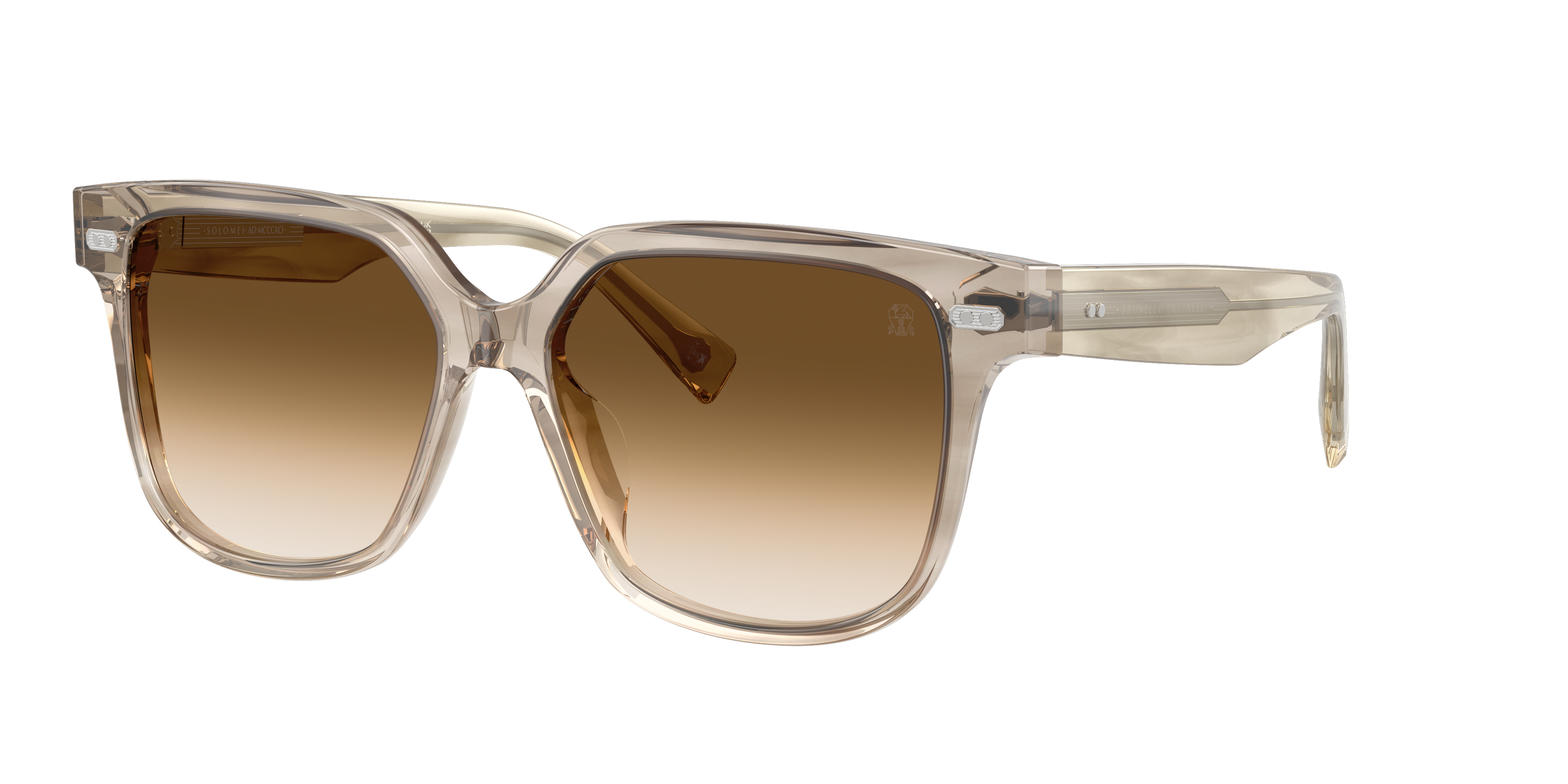 Brunello Cucinelli Woman Sunglass BC4010S -  Frame color: Striped Ivory, Lens color: Clear Gradient Brown