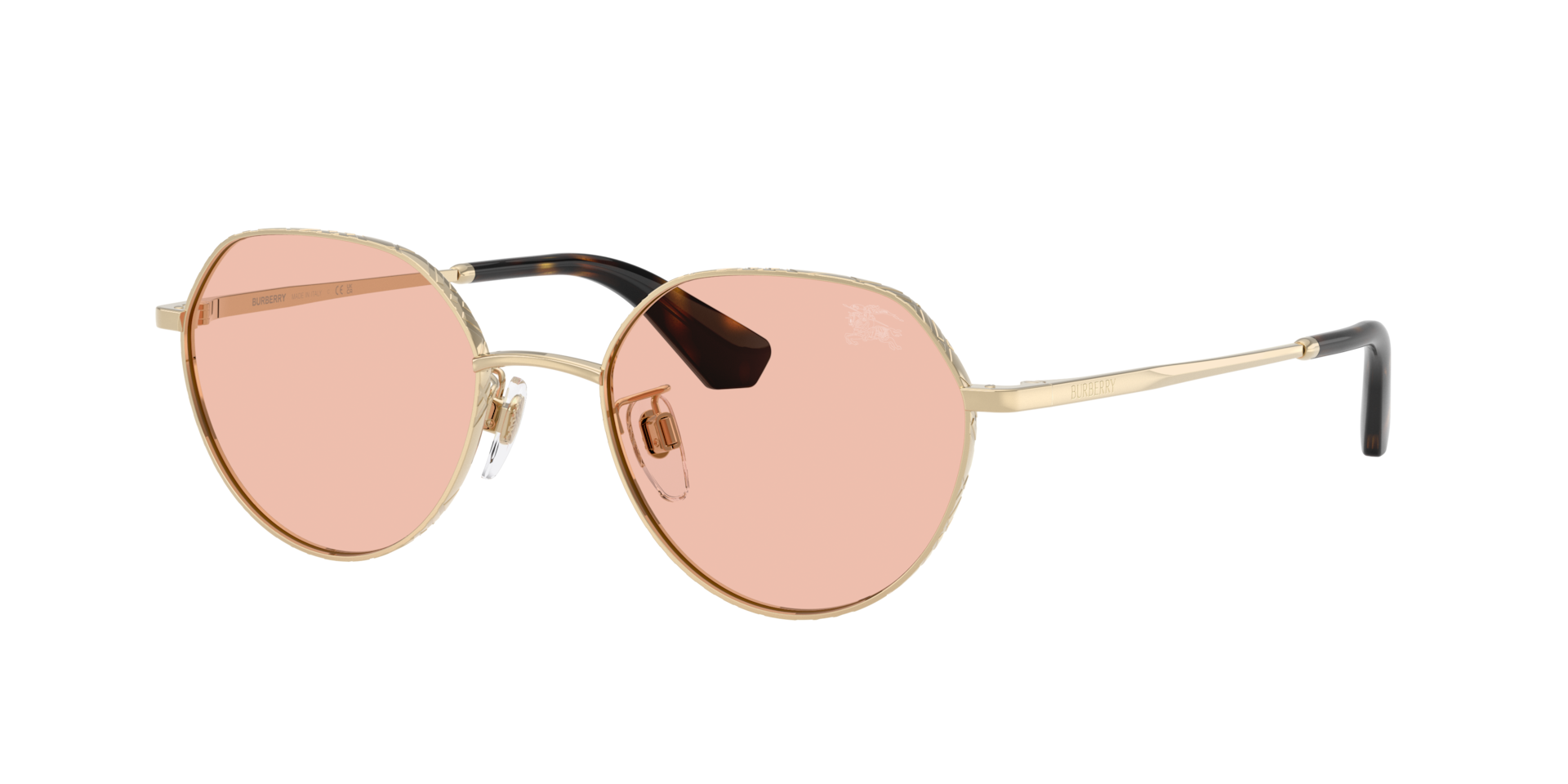 Burberry Unisex Sunglass BE3173D - Rahmenfarbe: Hellgold, Linsenfarbe: Dunkelrosa