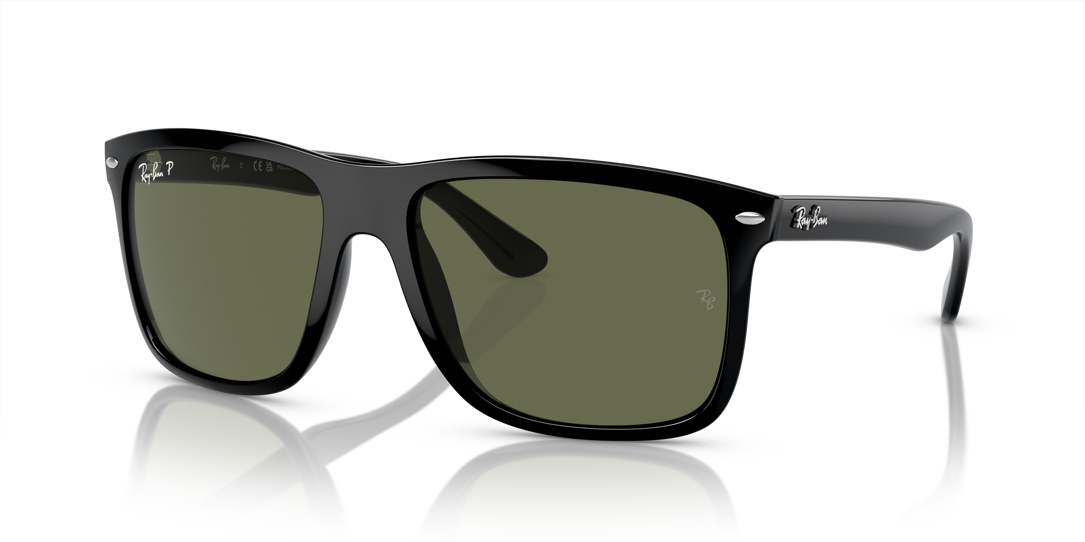 Ray-Ban Boyfriend Two XL (60 - 18) with Green lenses and Black
