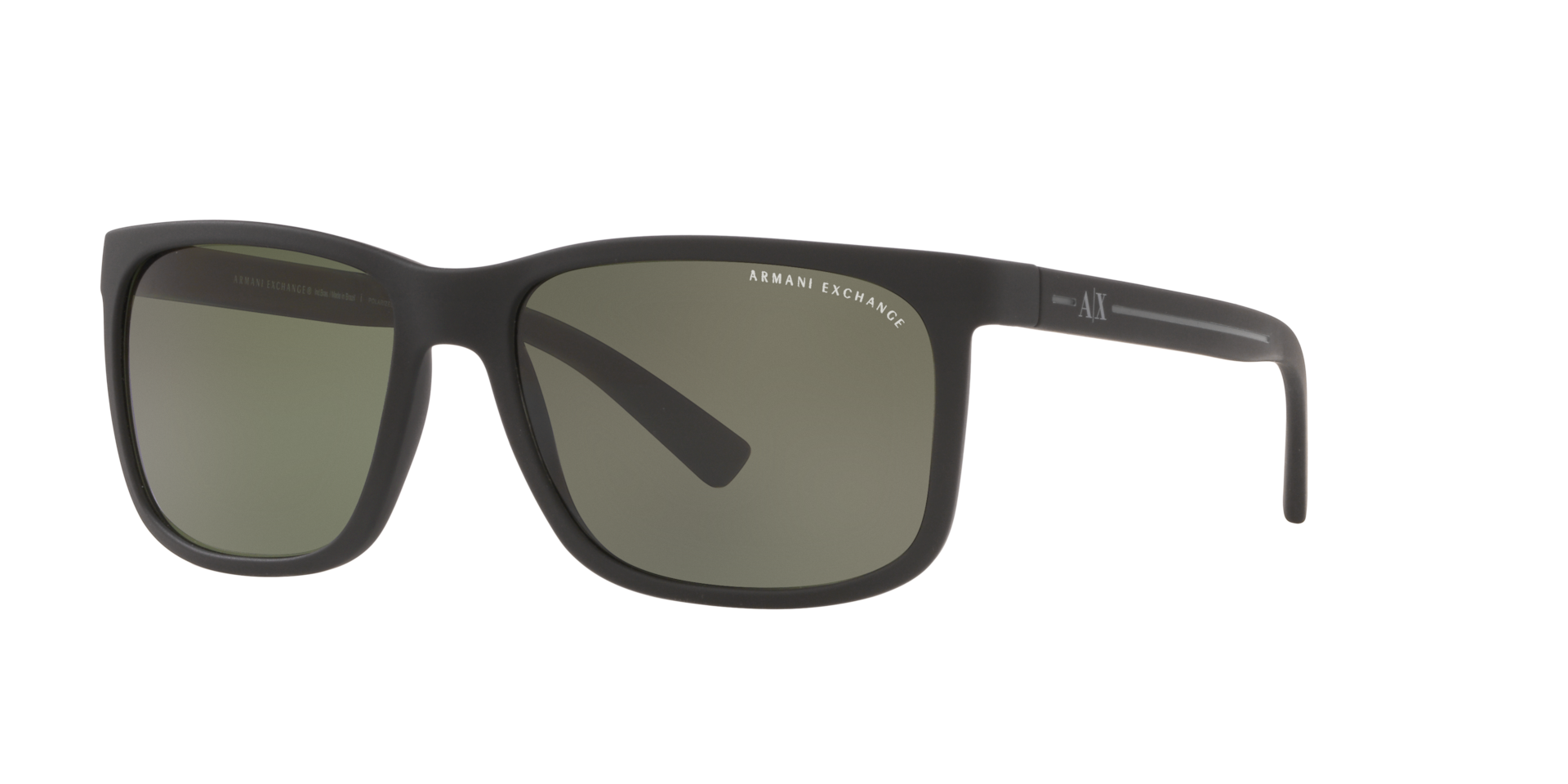 Óculos de sol Armani Exchange AX4041SL, formato quadrado, armação em acetato havana, lente marrom degradê espelhada