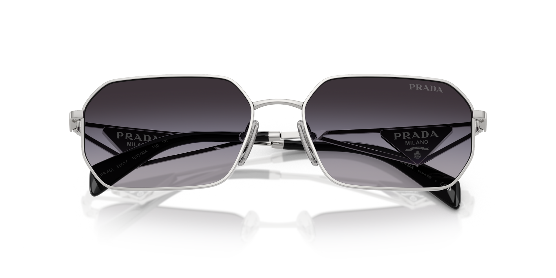 Prada PR A51S XL (58 - 17) with Grey lenses and Silver frame